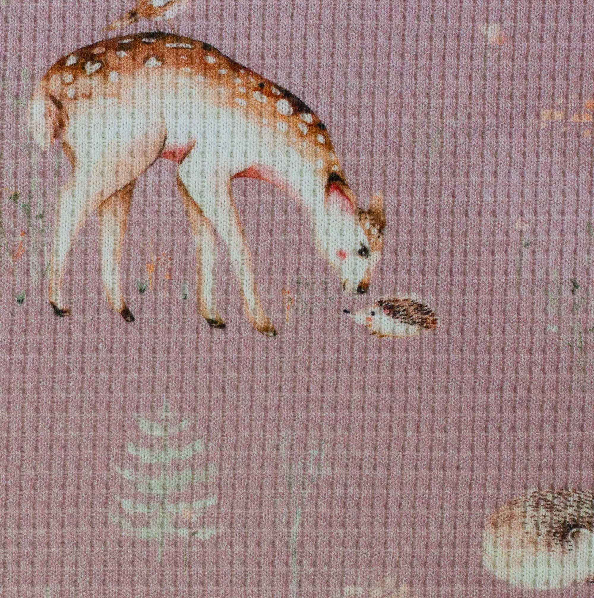 Oudroze wafelstof met dieren - Maja HW22/23