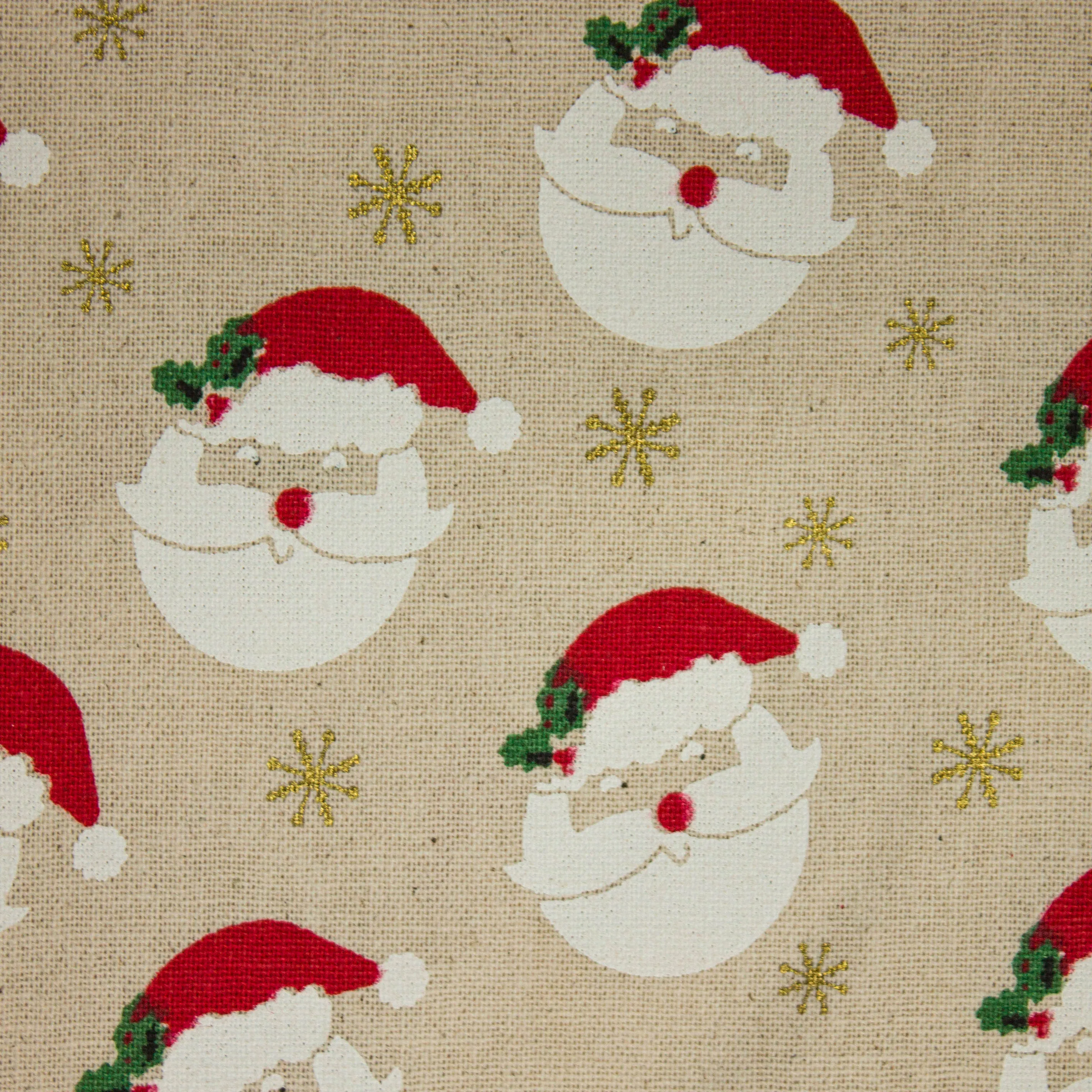 Canvas beige met kerstmannen