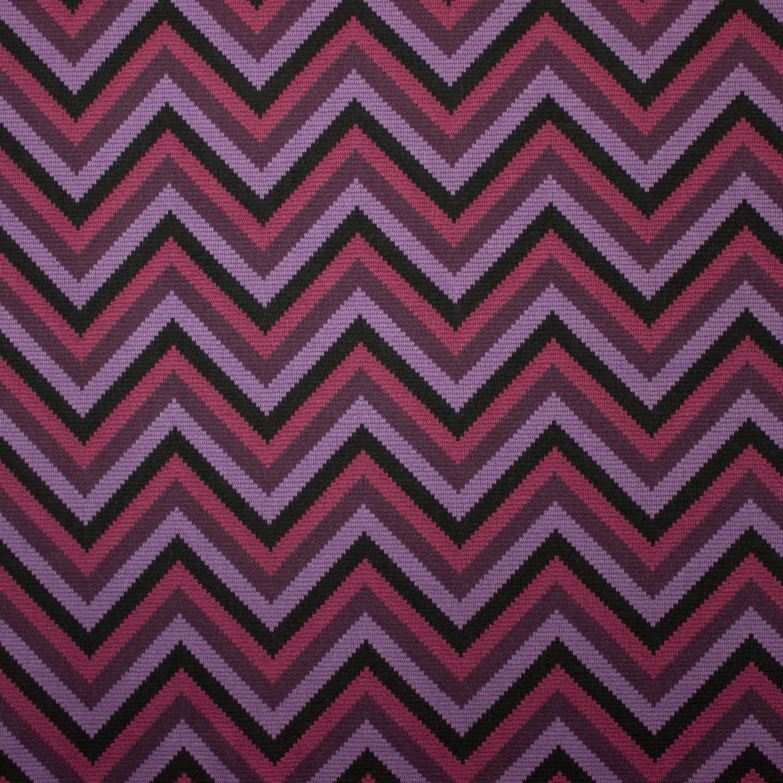 Stretch jacquard paars met zigzag motief