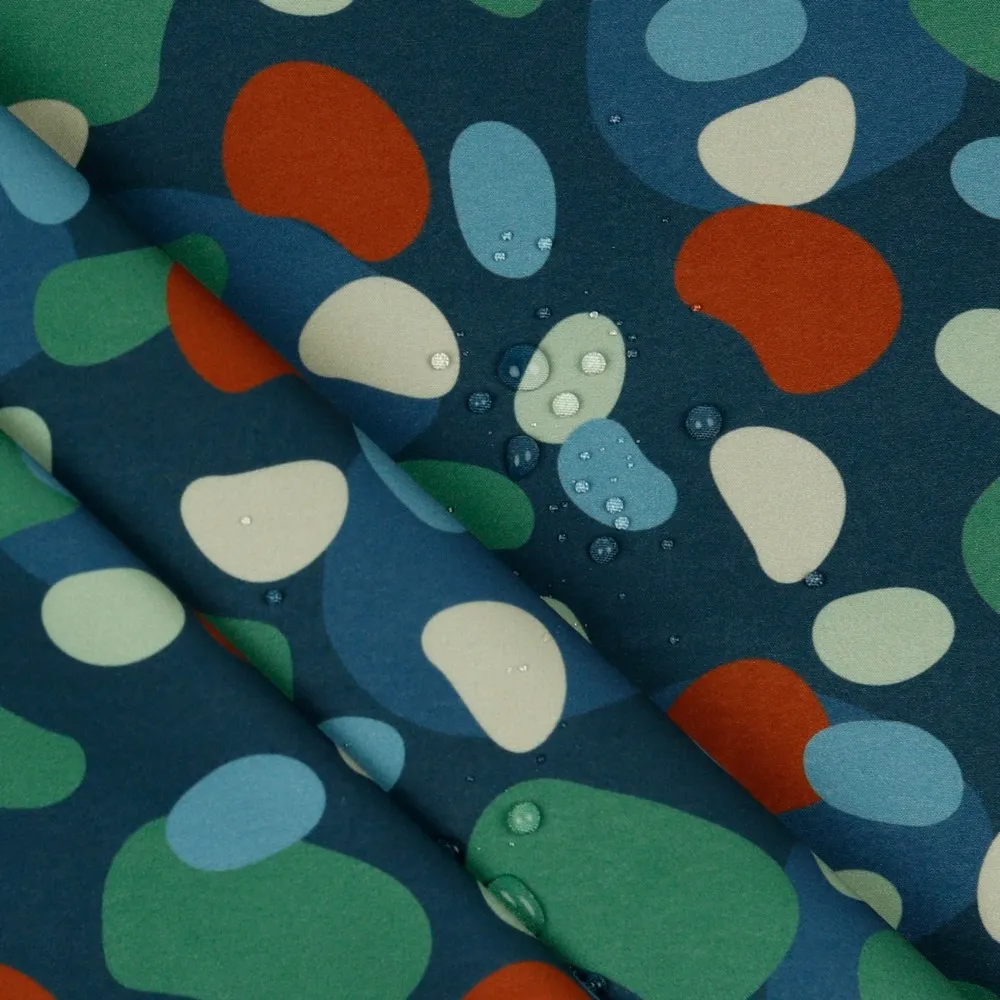 Softshell met gekleurde bollen, fleece achterzijde  - Poppy