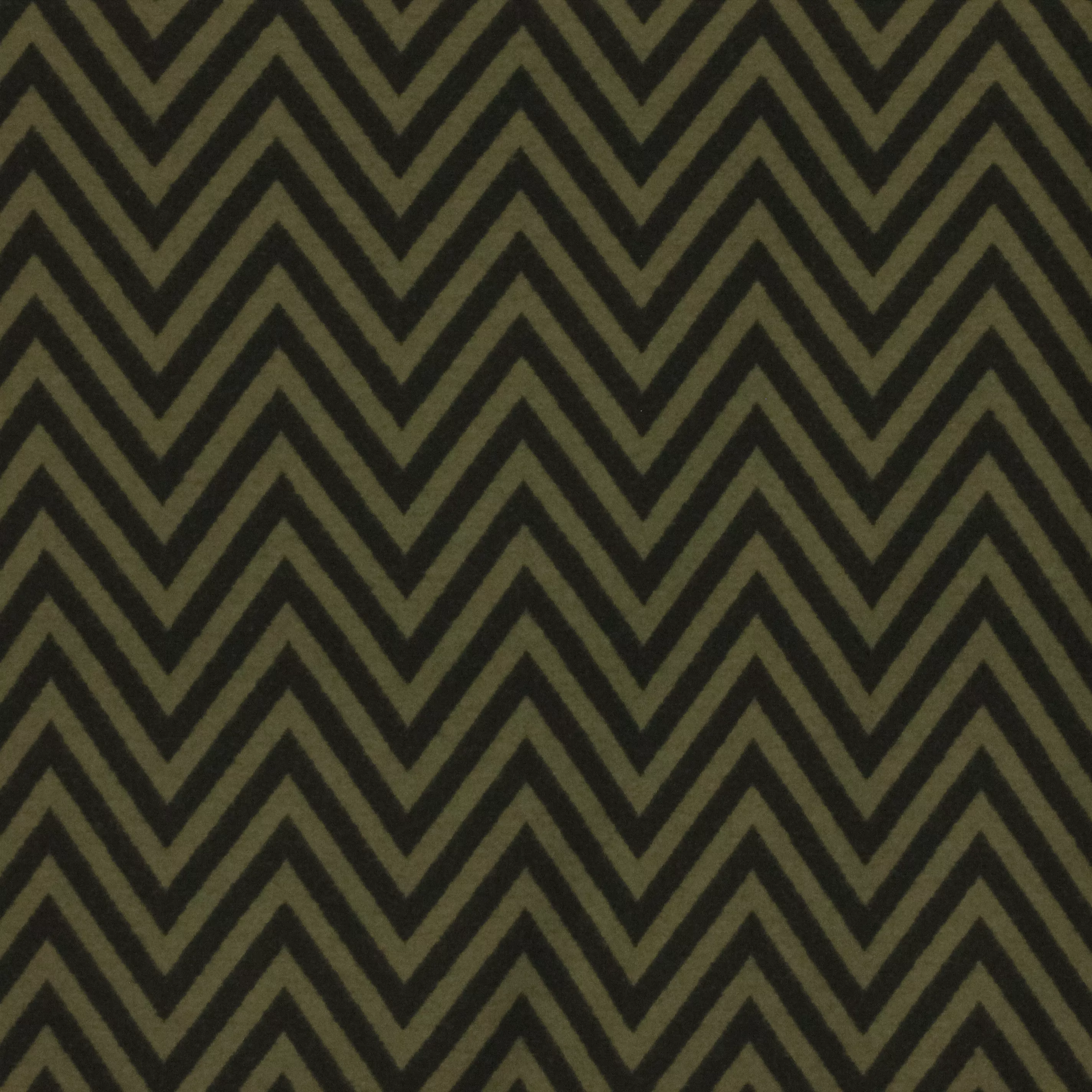 Polyester tricot kaki/ zwart chevron patroon  - zachte voorzijde