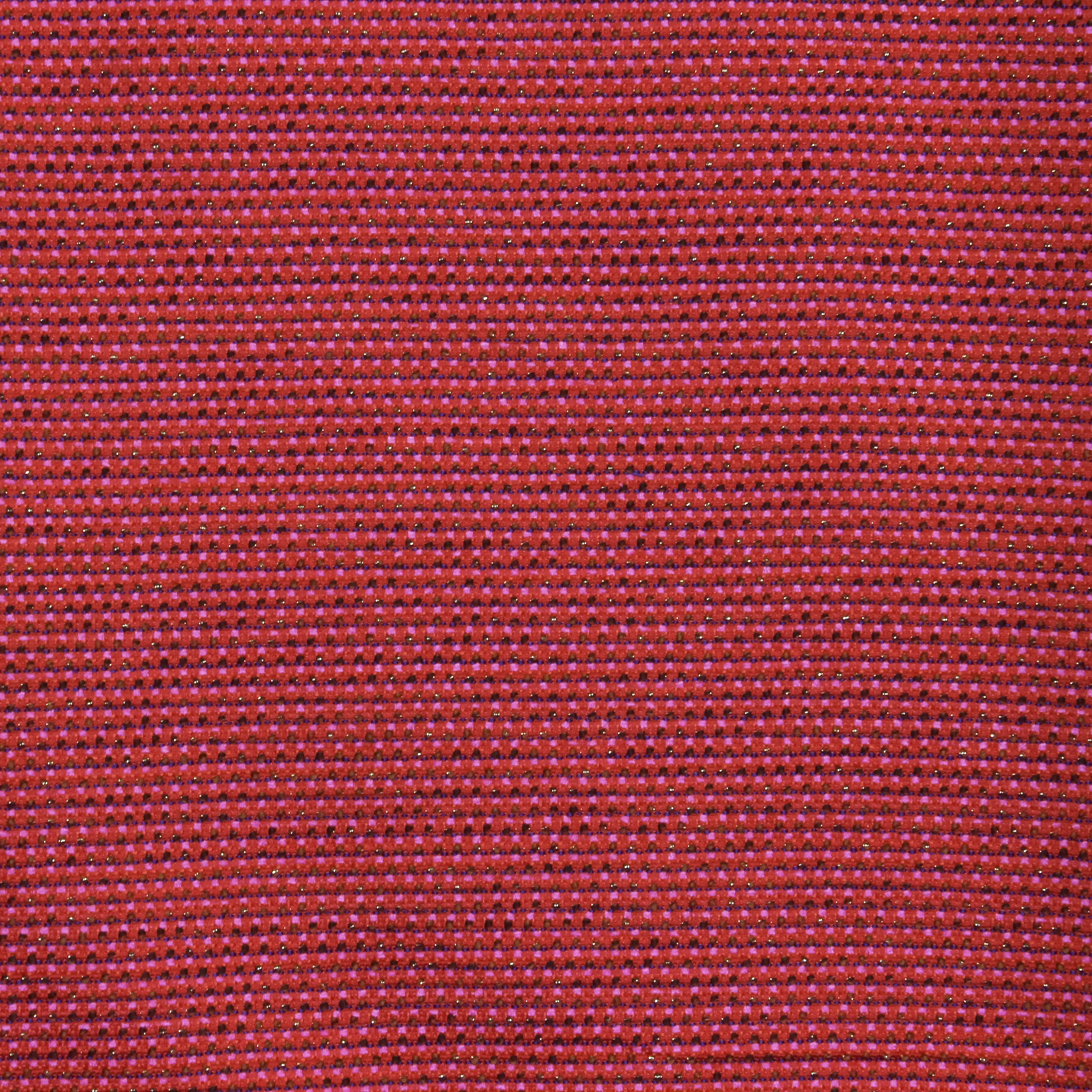 Jacquard fuchsia met opgenaaide bolletjes en lurex draad