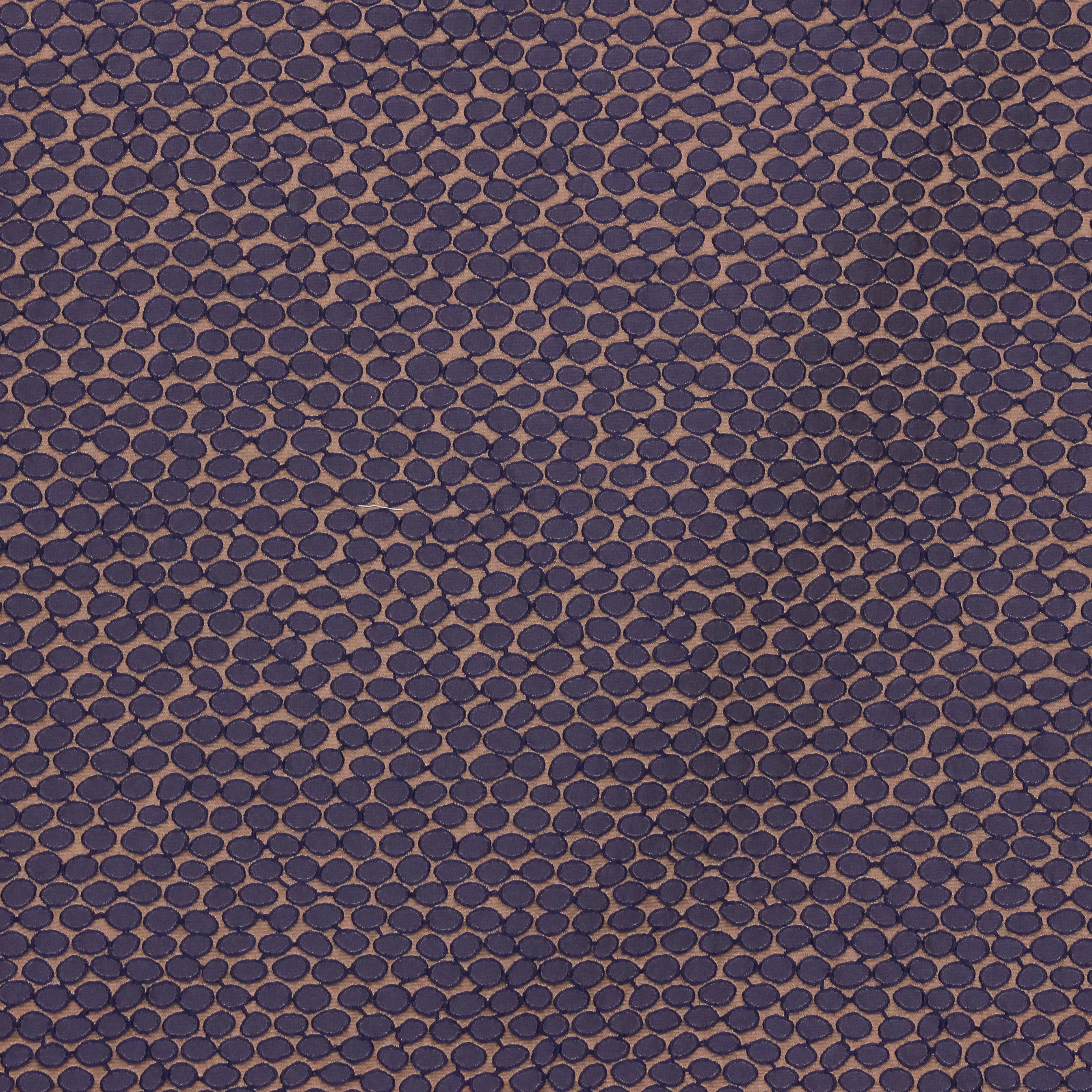 Jacquard bruin met paarse bolletjes