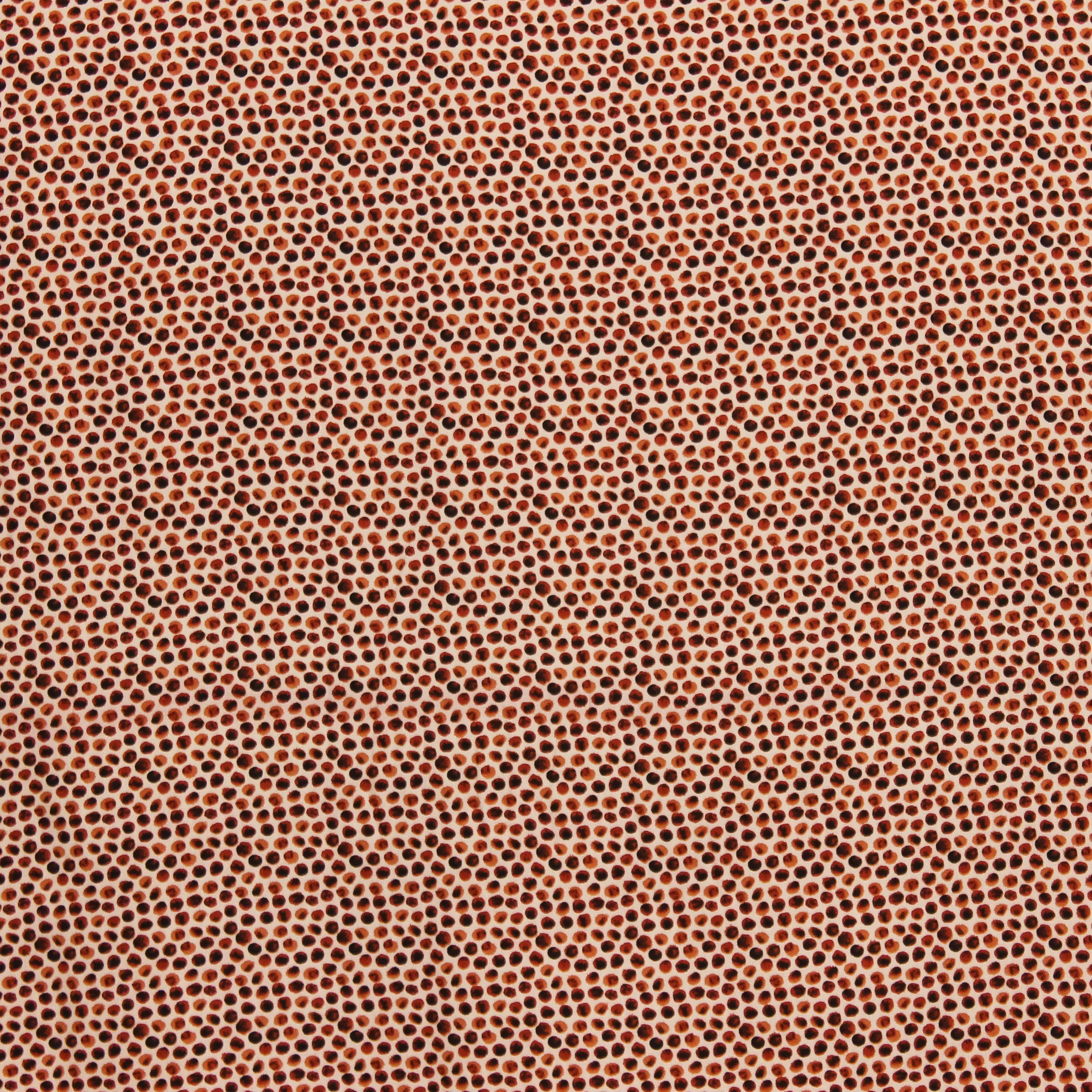 Viscose twill wit met rode en zwarte bolletjes