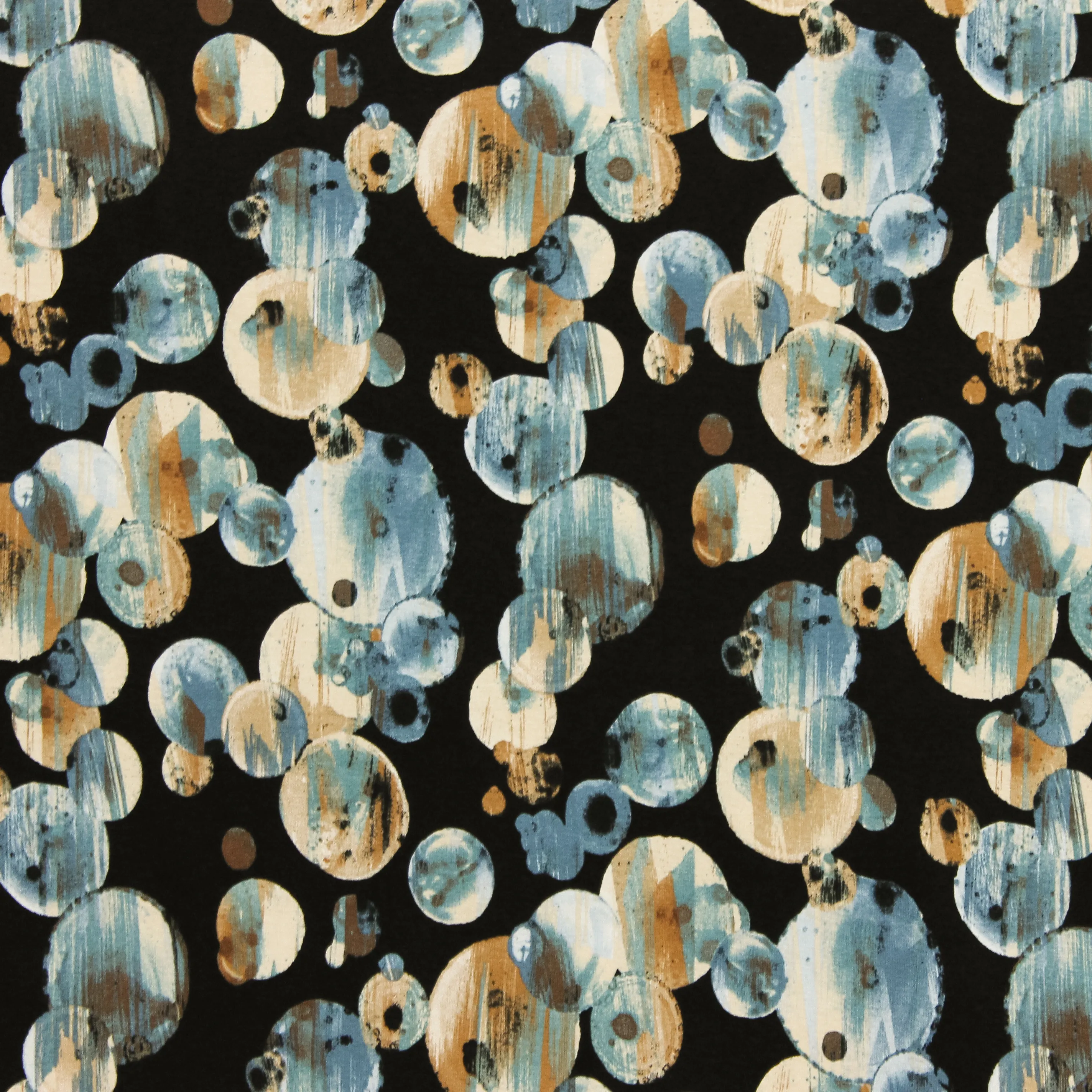 Viscose tricot zwart met bollen