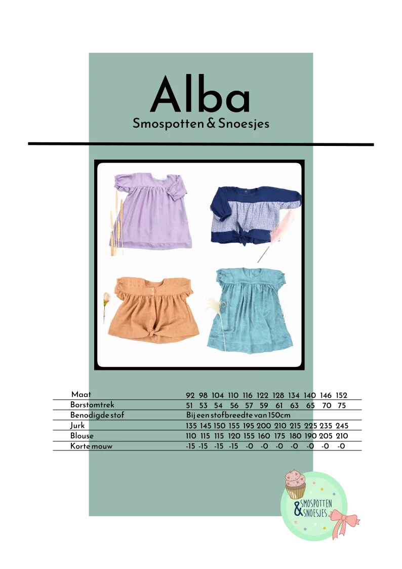 Patroon oversized jurk / blouse voor kinderen - 'Alba' van Smospotten & Snoesjes