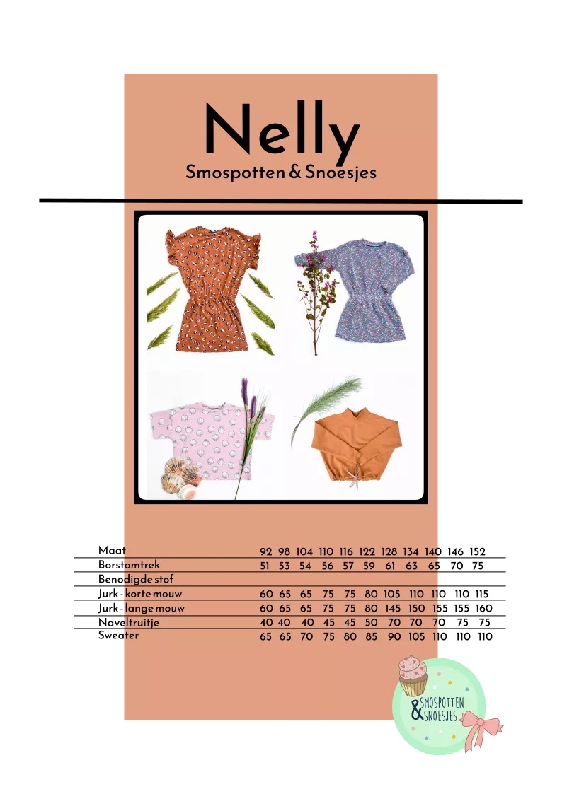 Patroon jurk, naveltruitje of sweater voor kinderen - 'Nelly' van Smospotten & Snoesjes