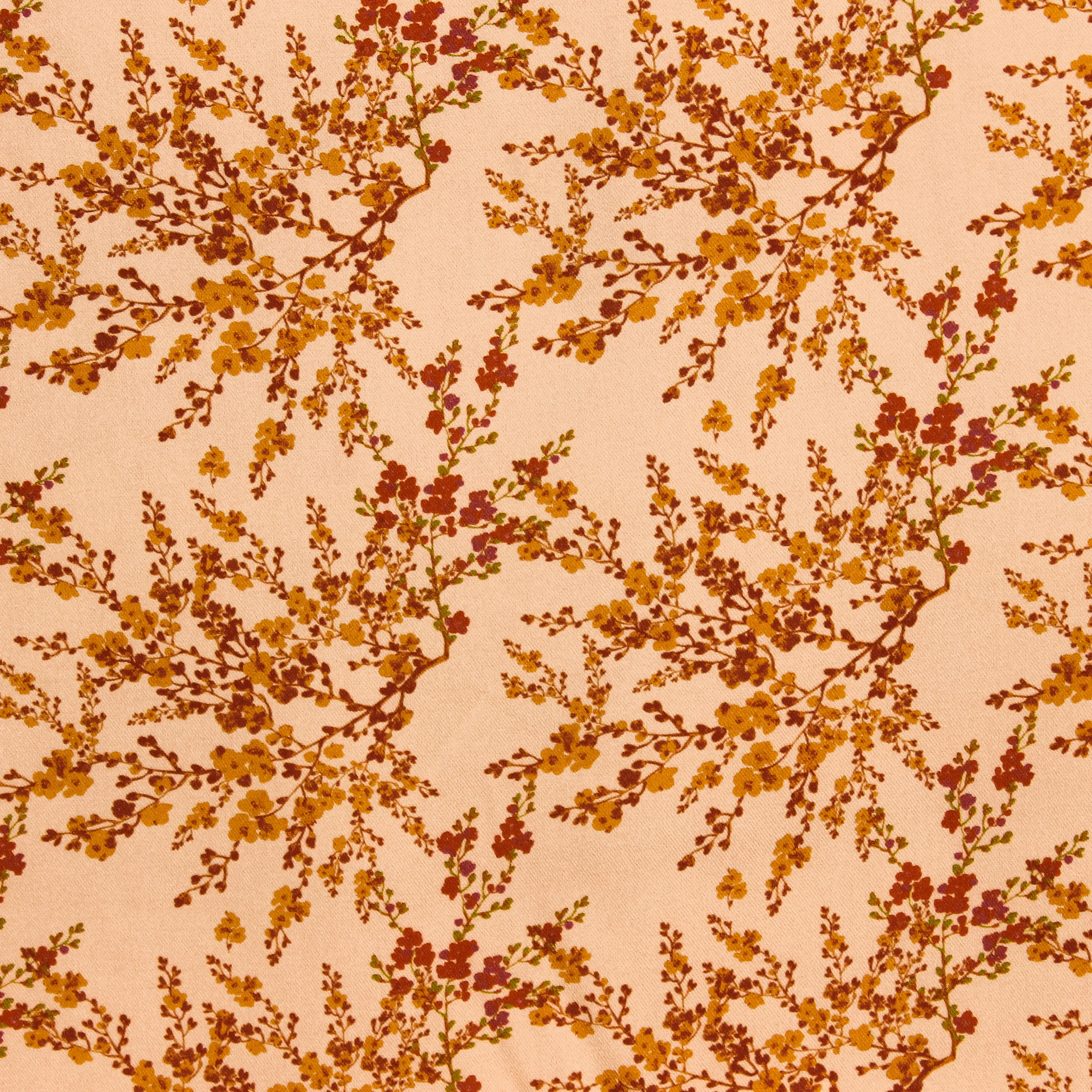 Viscose zalmroze met roze/gele bloemen - La Maison Victor