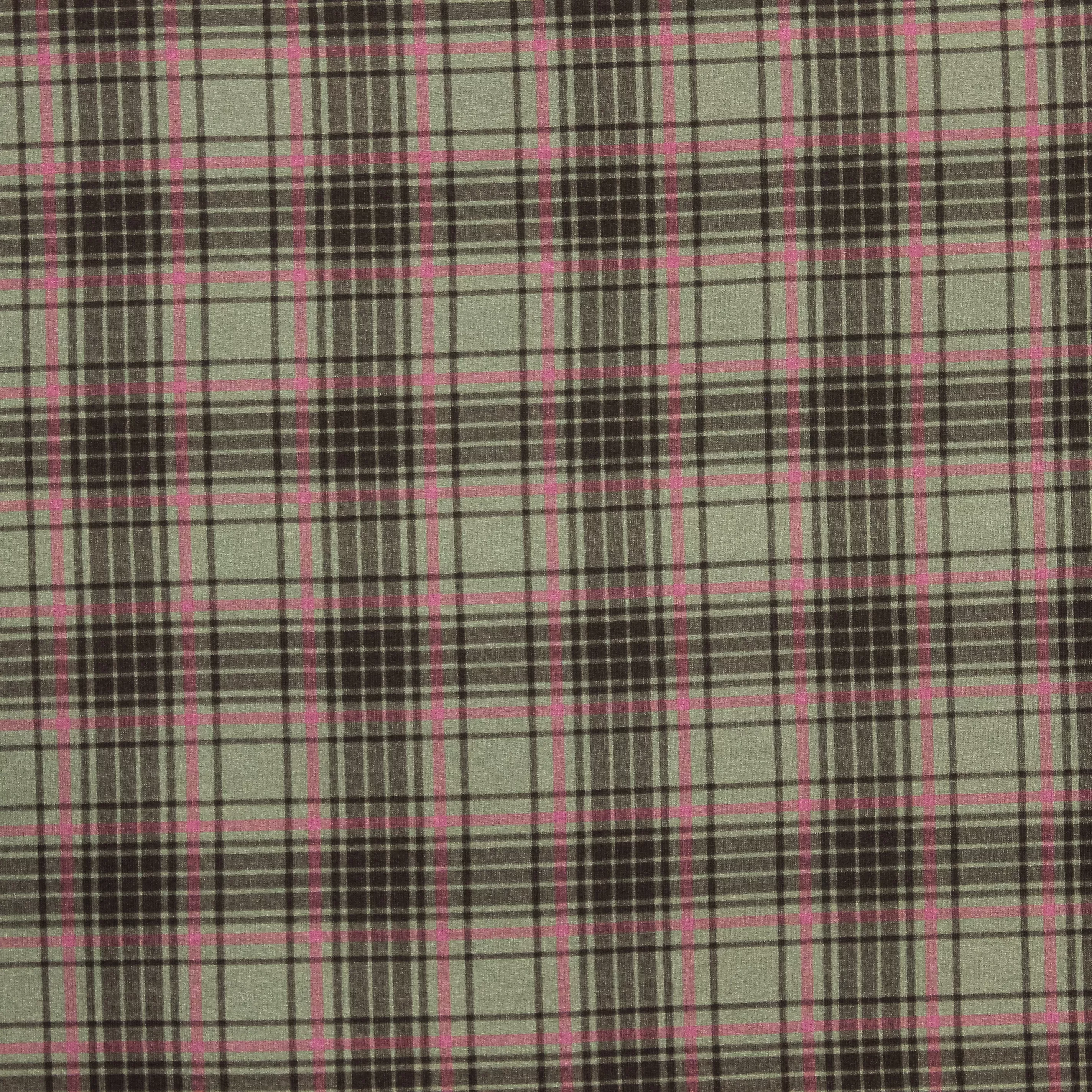 French terry met ruitjes in roze en zwart - La Maison Victor