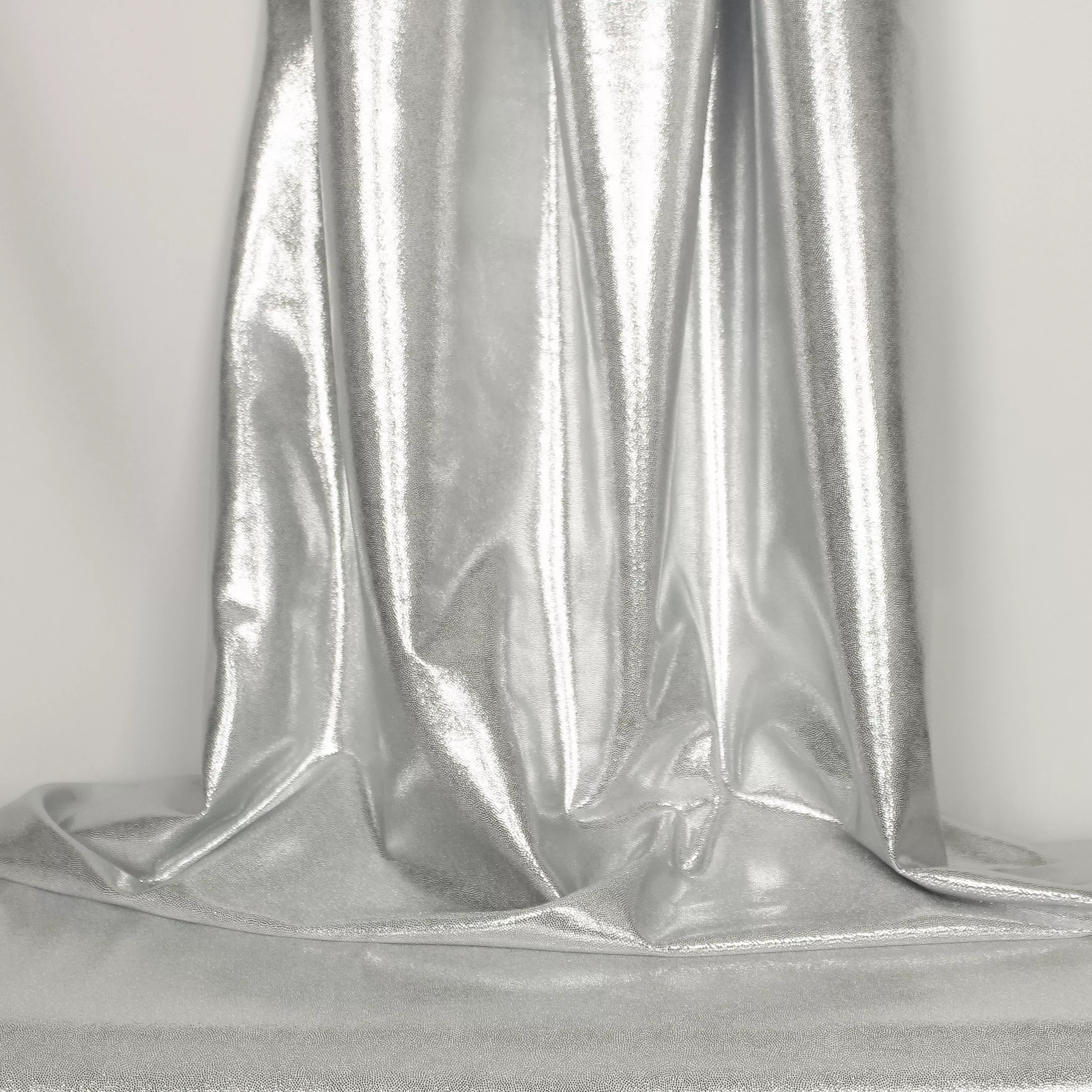 Rekbare professionele glanslycra - Wit zilver