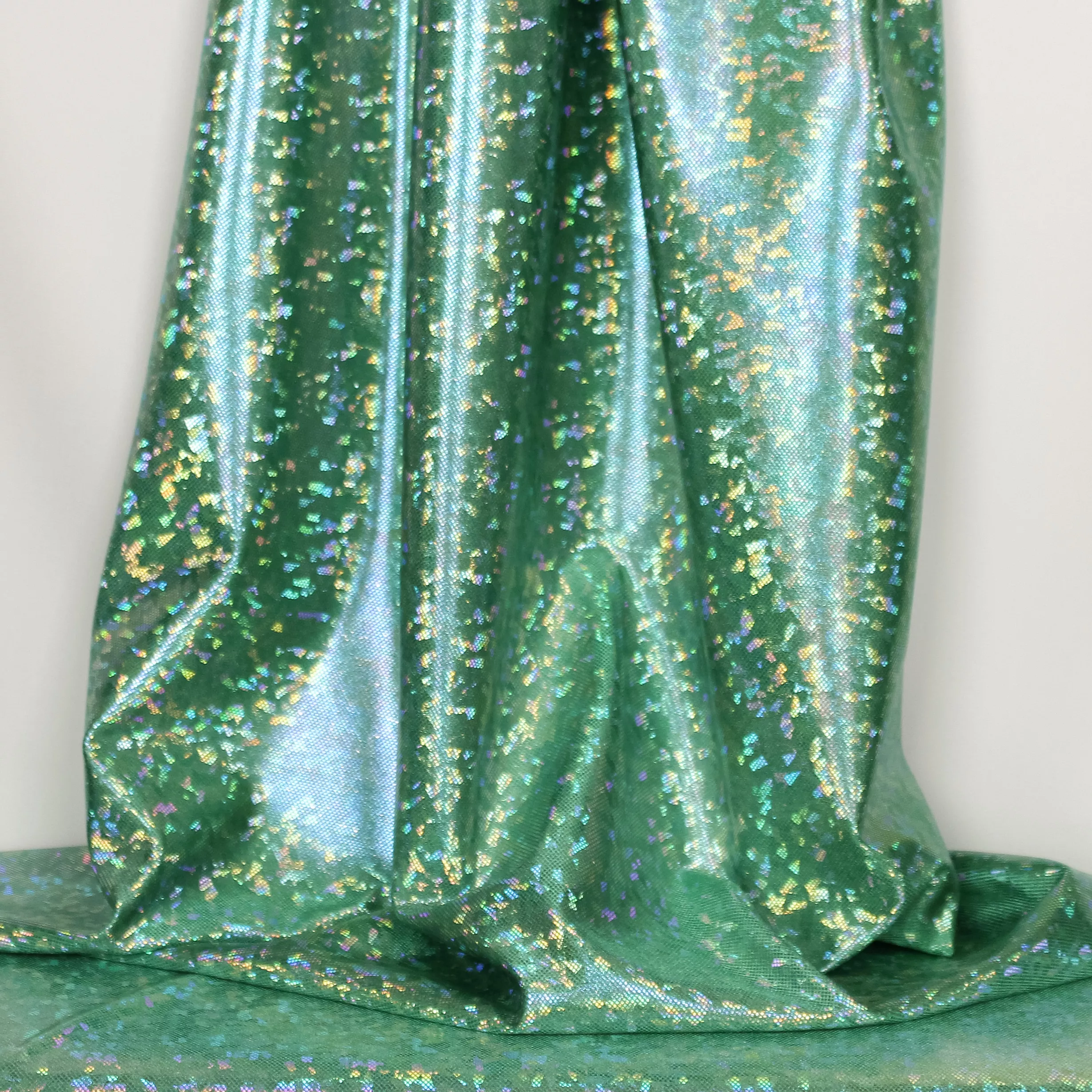 Rekbare professionele holografische glanslycra - groen