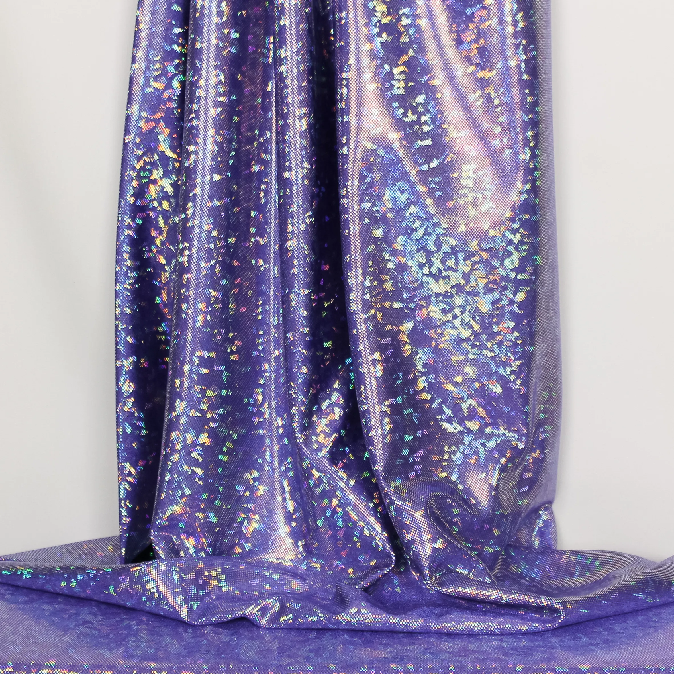 Rekbare professionele holografische glanslycra - violet