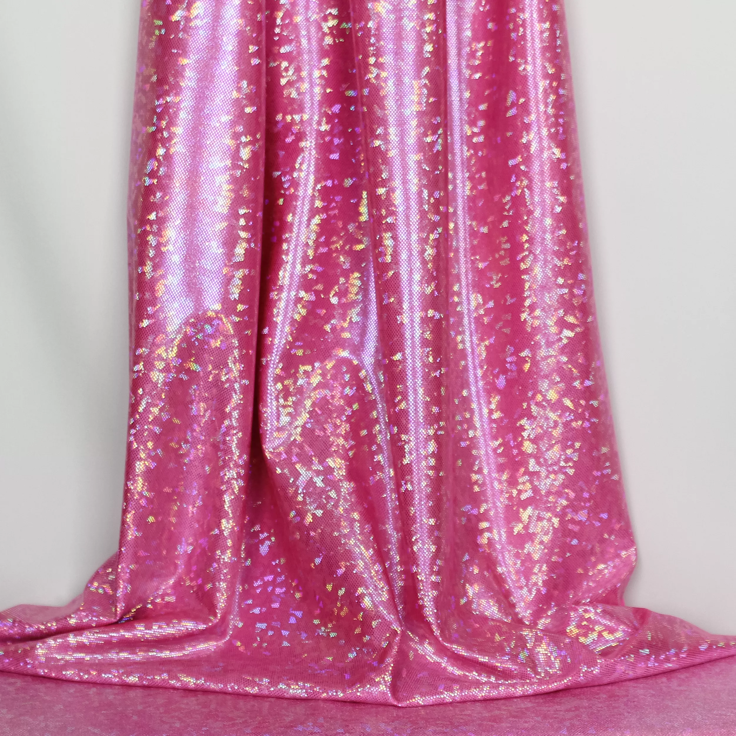Rekbare professionele holografische glanslycra - roze