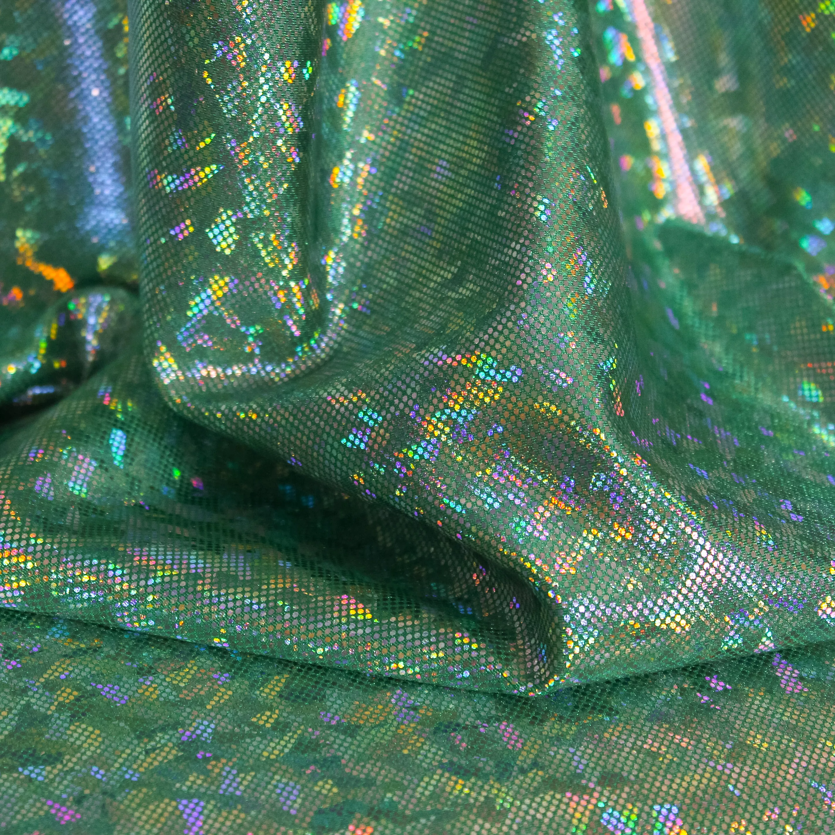 Rekbare professionele holografische glanslycra - groen