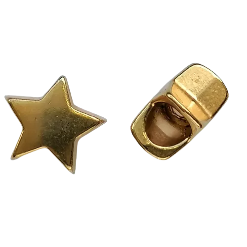 Koord einde metaal ster 13 mm - goud