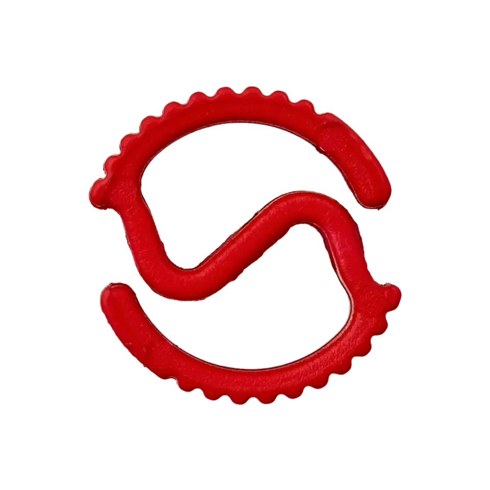 Koordstopper plastic met ribbels - 20 mm - rood