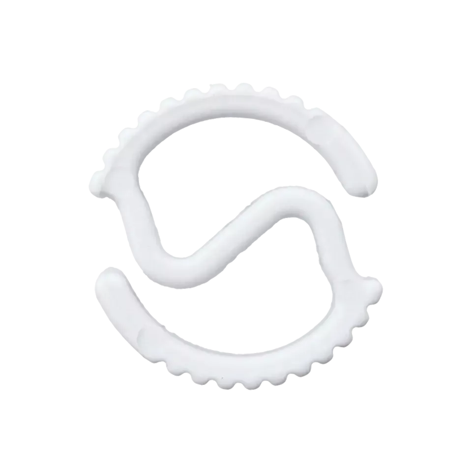 Koordstopper plastic met ribbels - 20 mm - wit
