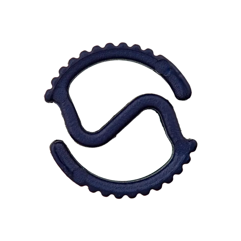 Koordstopper plastic met ribbels - 20 mm - marineblauw
