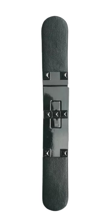 Siersluiting - zwart imitatieleer & gunmetal sluiting - 11,5 cm x 1,5 cm