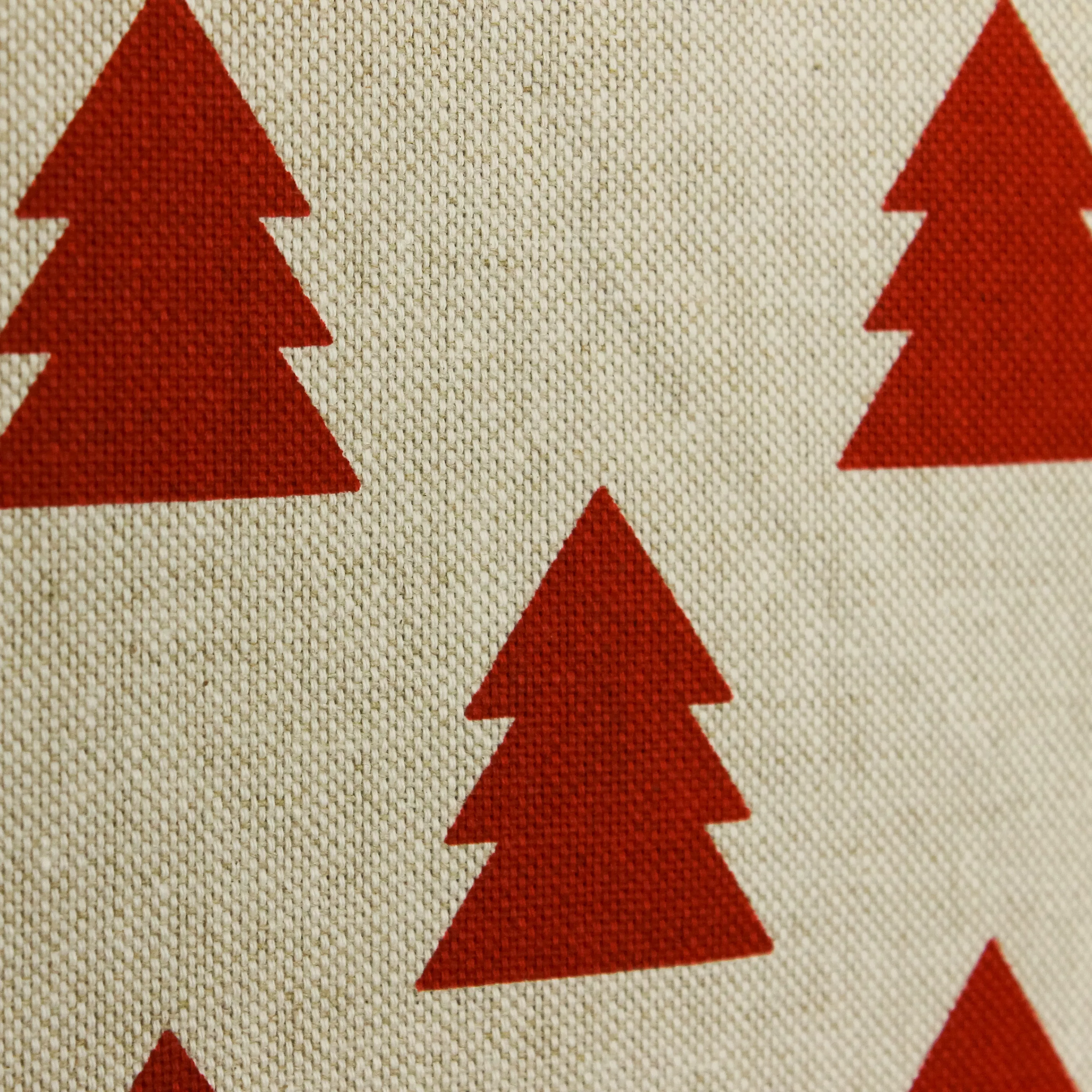 Canvas lichtbruin met rode kerstbomen