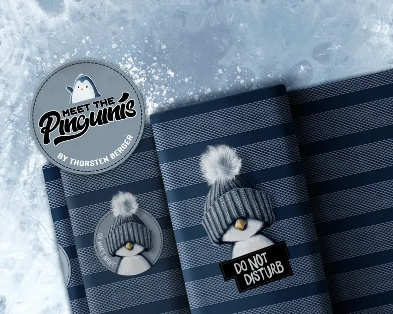 French terry paneel 'Do Not Disturb'   - Meet the pinguinis -