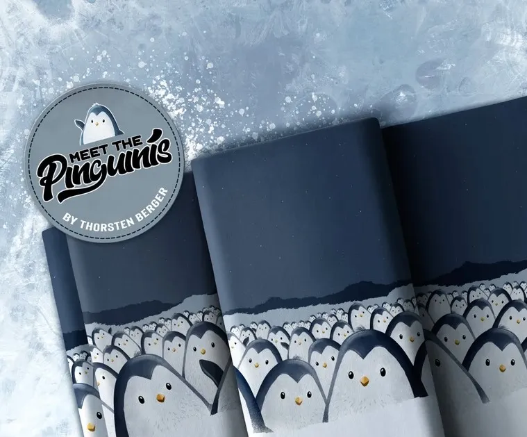 French terry paneel   - Meet the pinguinis -
