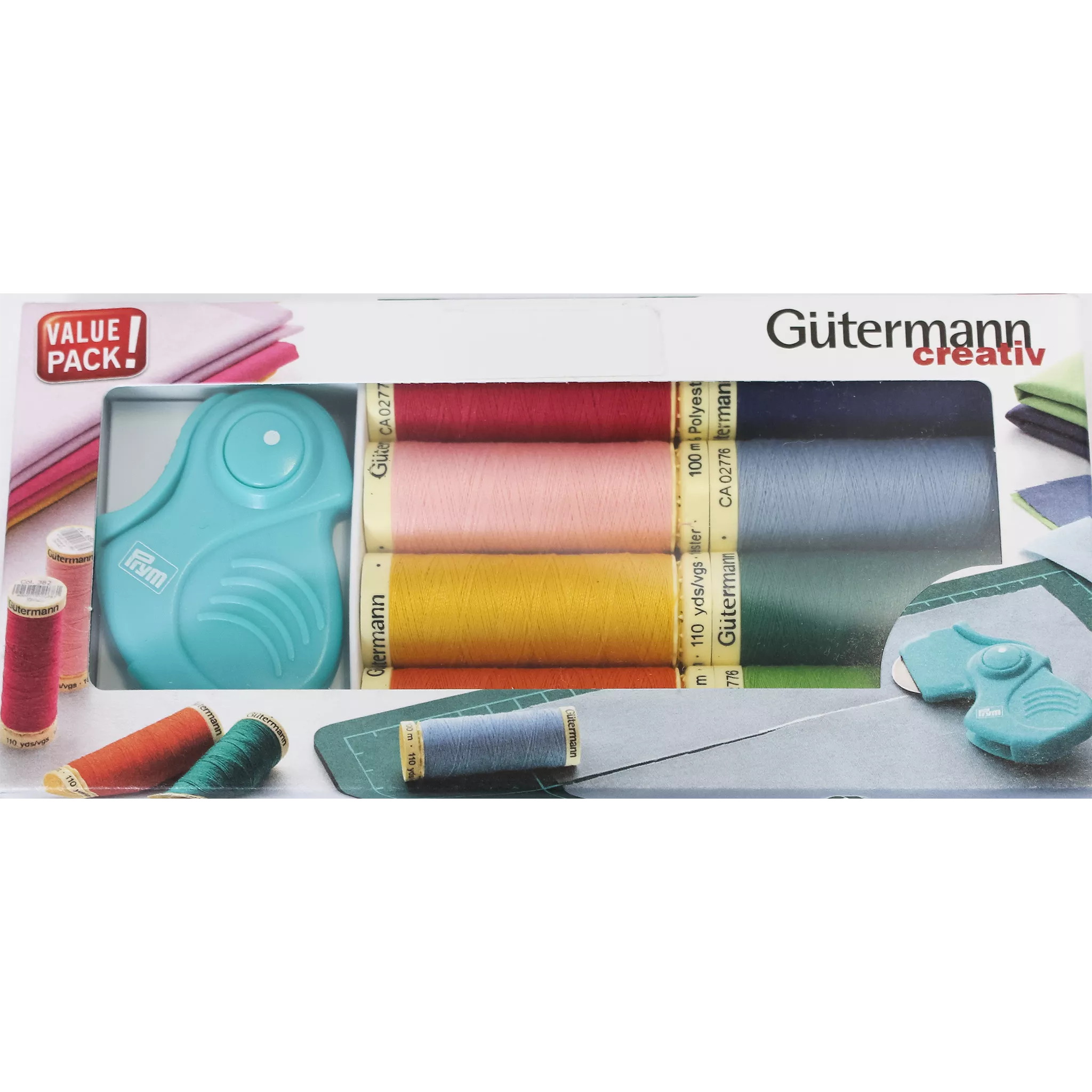 Güttermann Creativ value pack 8 spoelen + PRYM klap-rolmes