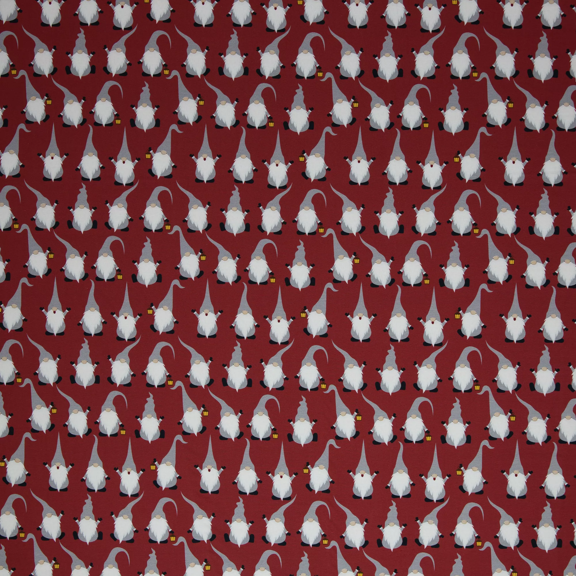 Tricot rood met kerstelfjes