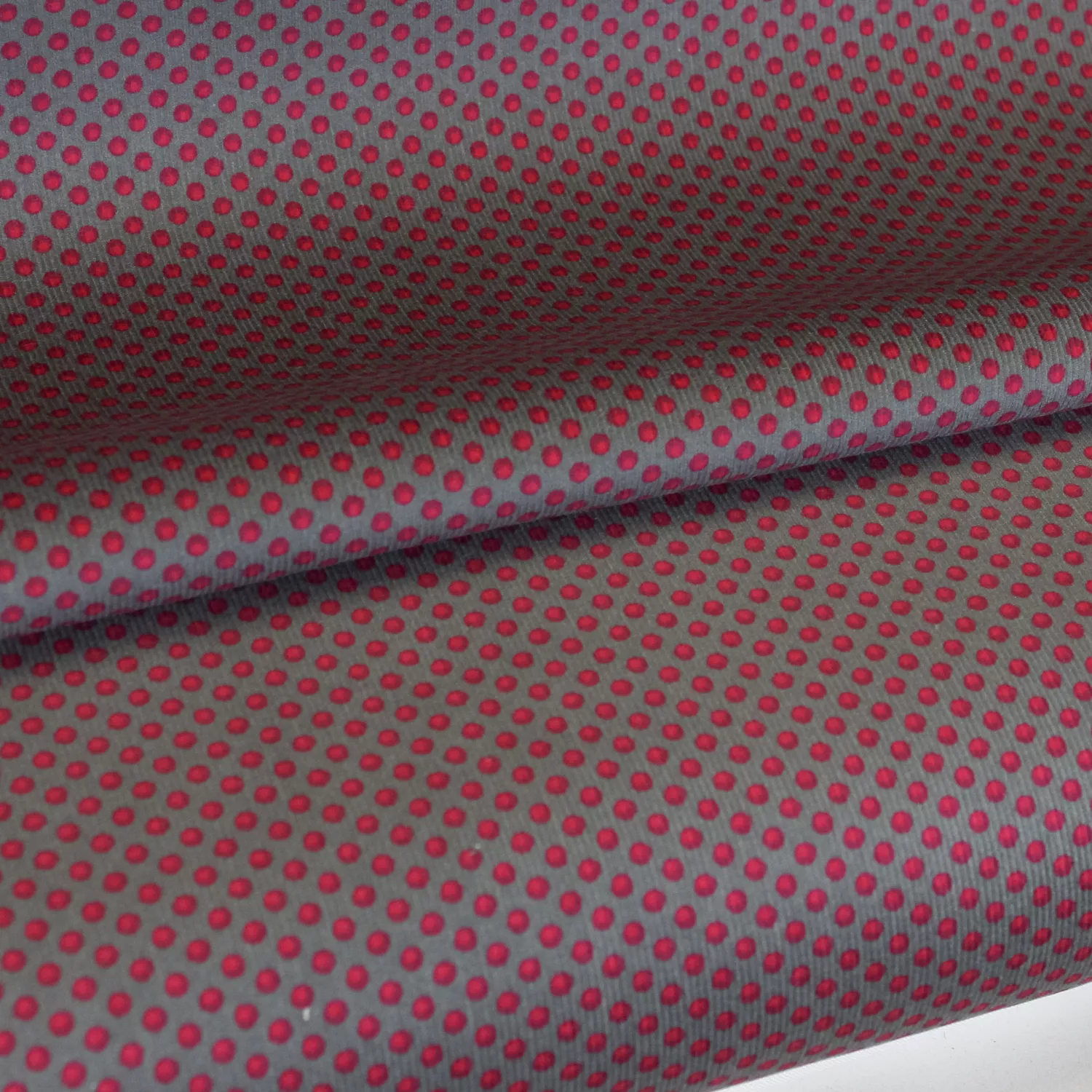 Ribfluweel grijs met magenta stippen