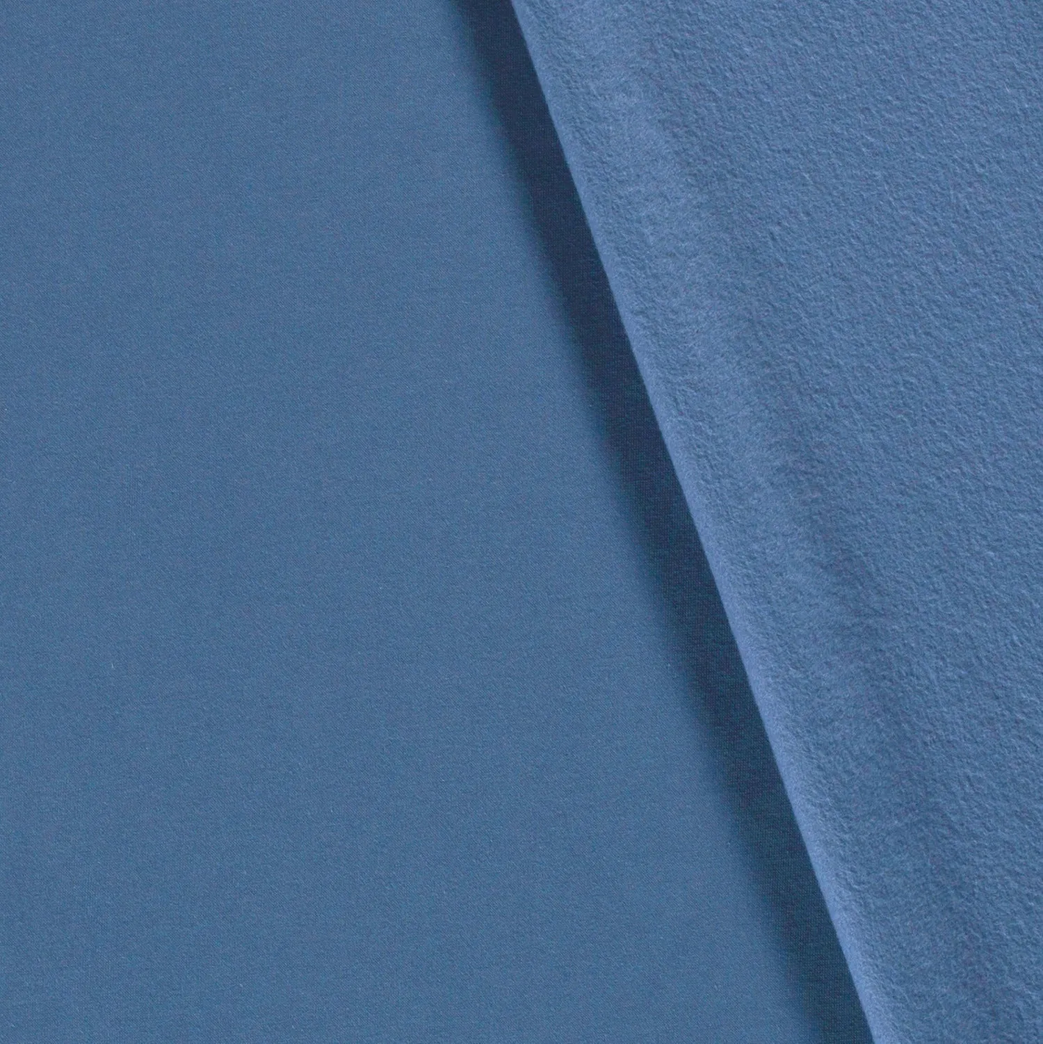 Jogging stof brushed effen indigo