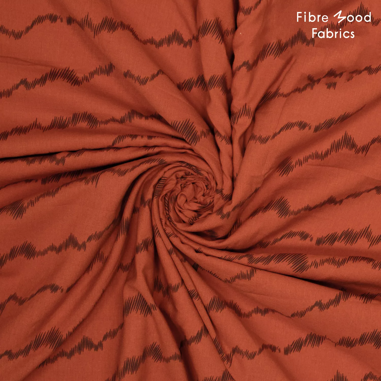 Katoen viscose roest met donkergrijze streepjes  - Fibre Mood -