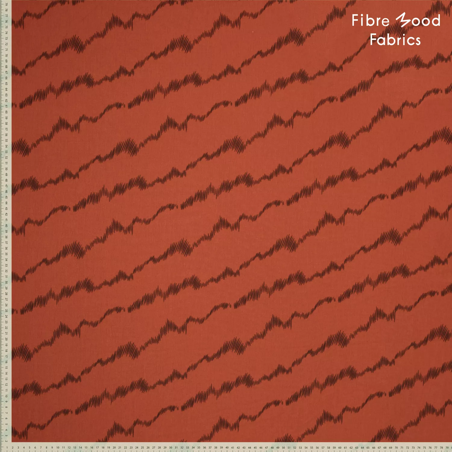 Katoen viscose roest met donkergrijze streepjes  - Fibre Mood -