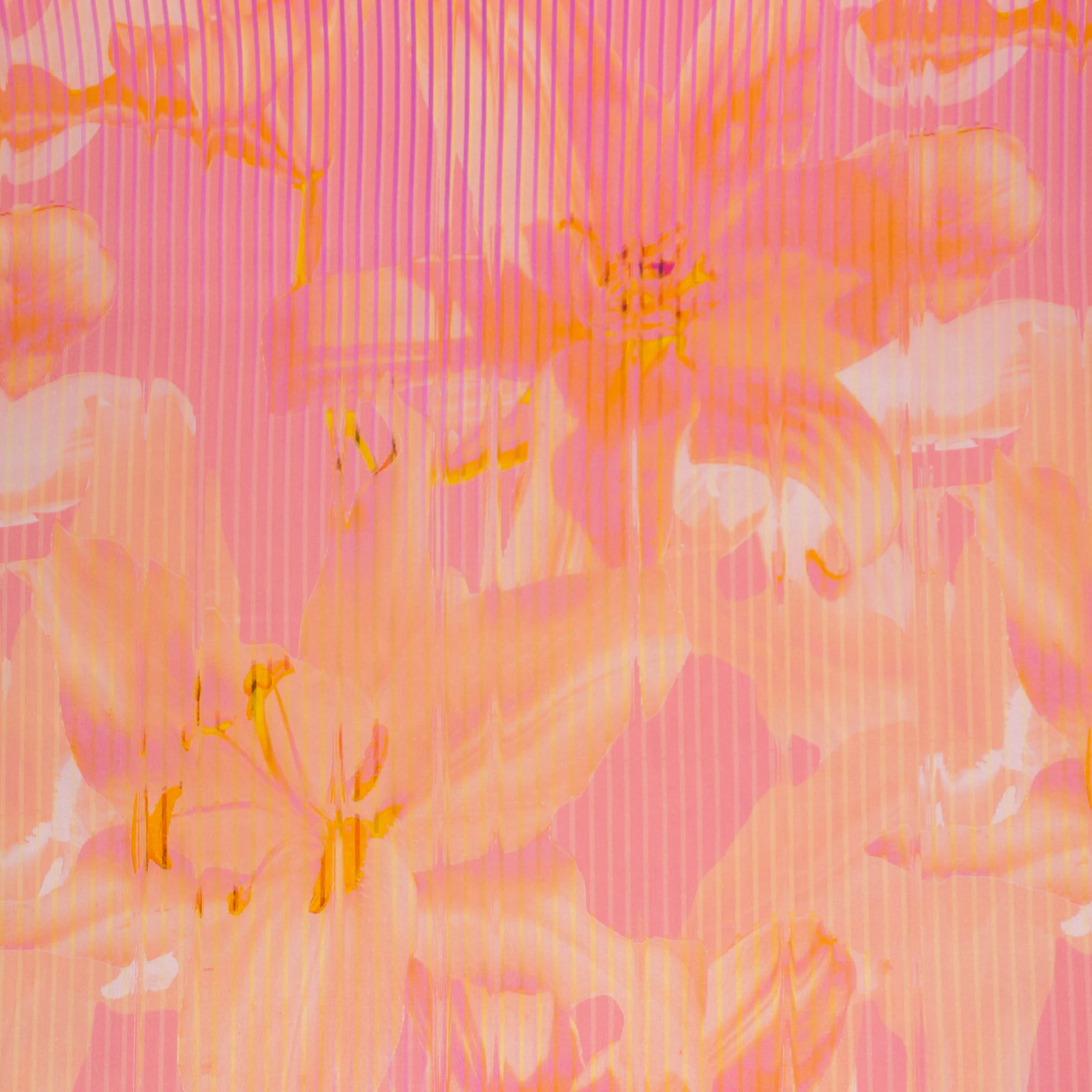 Viscose roze gestreept met bloemen