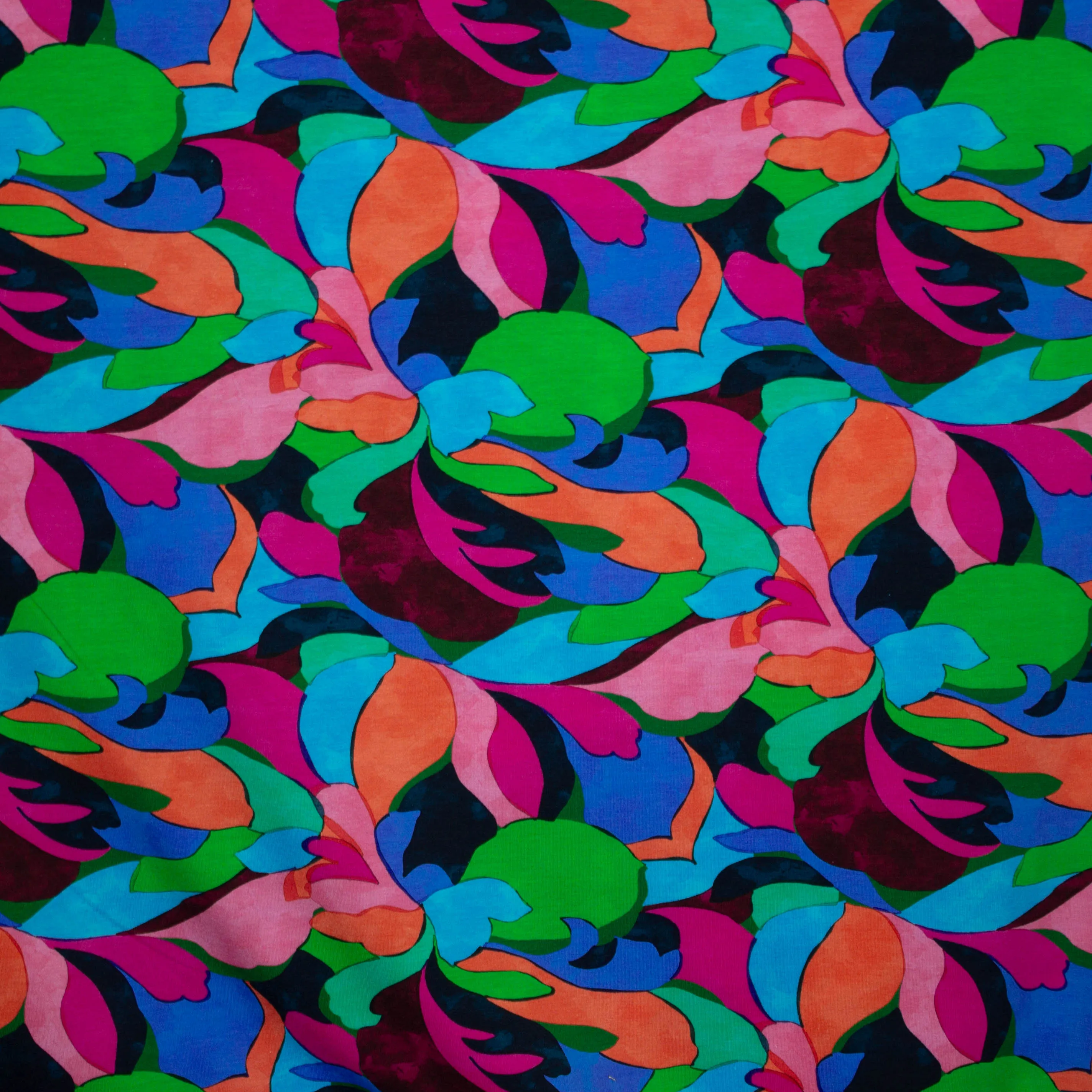 Viscose stretch met abstracte print