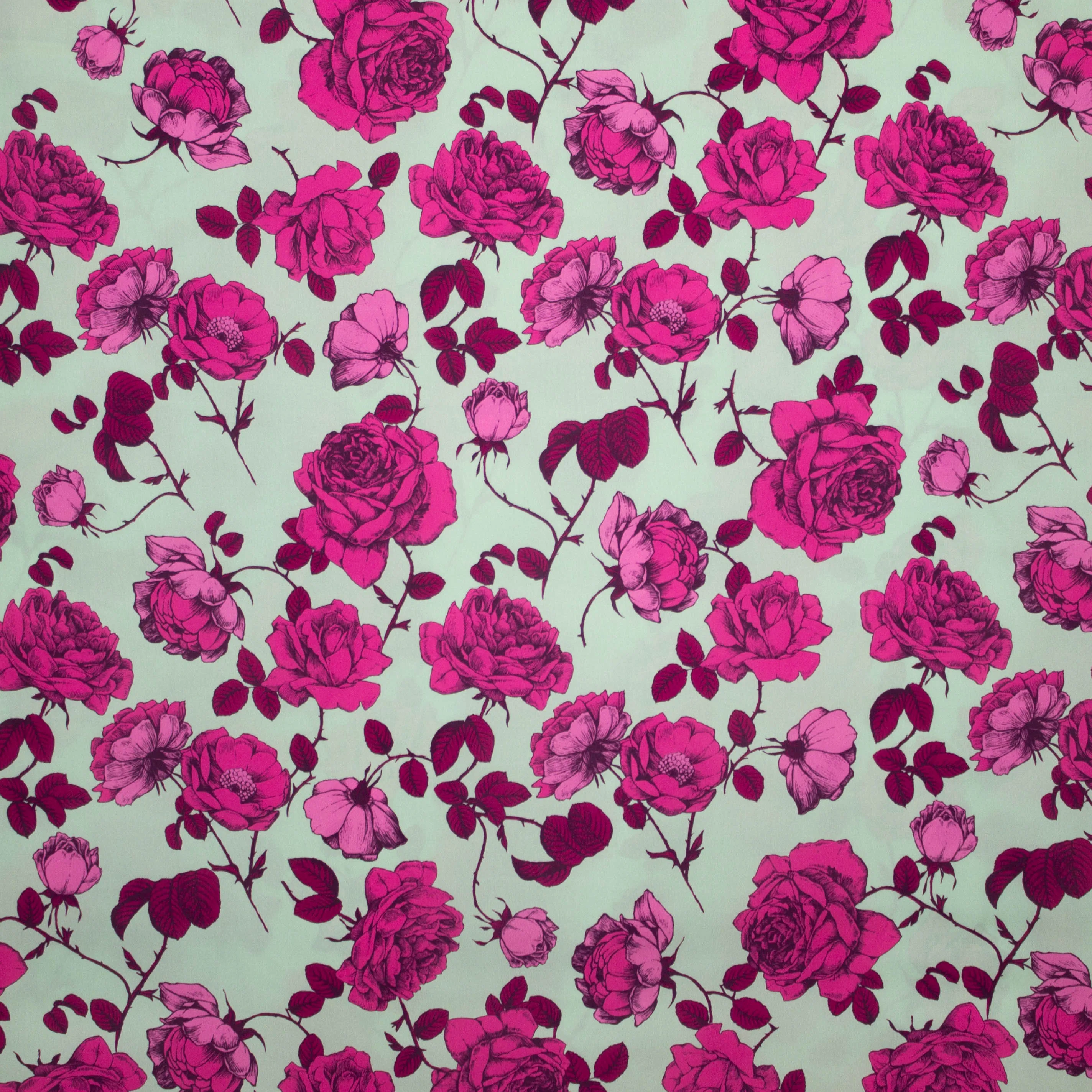 Polyester satijn munt met bloemen