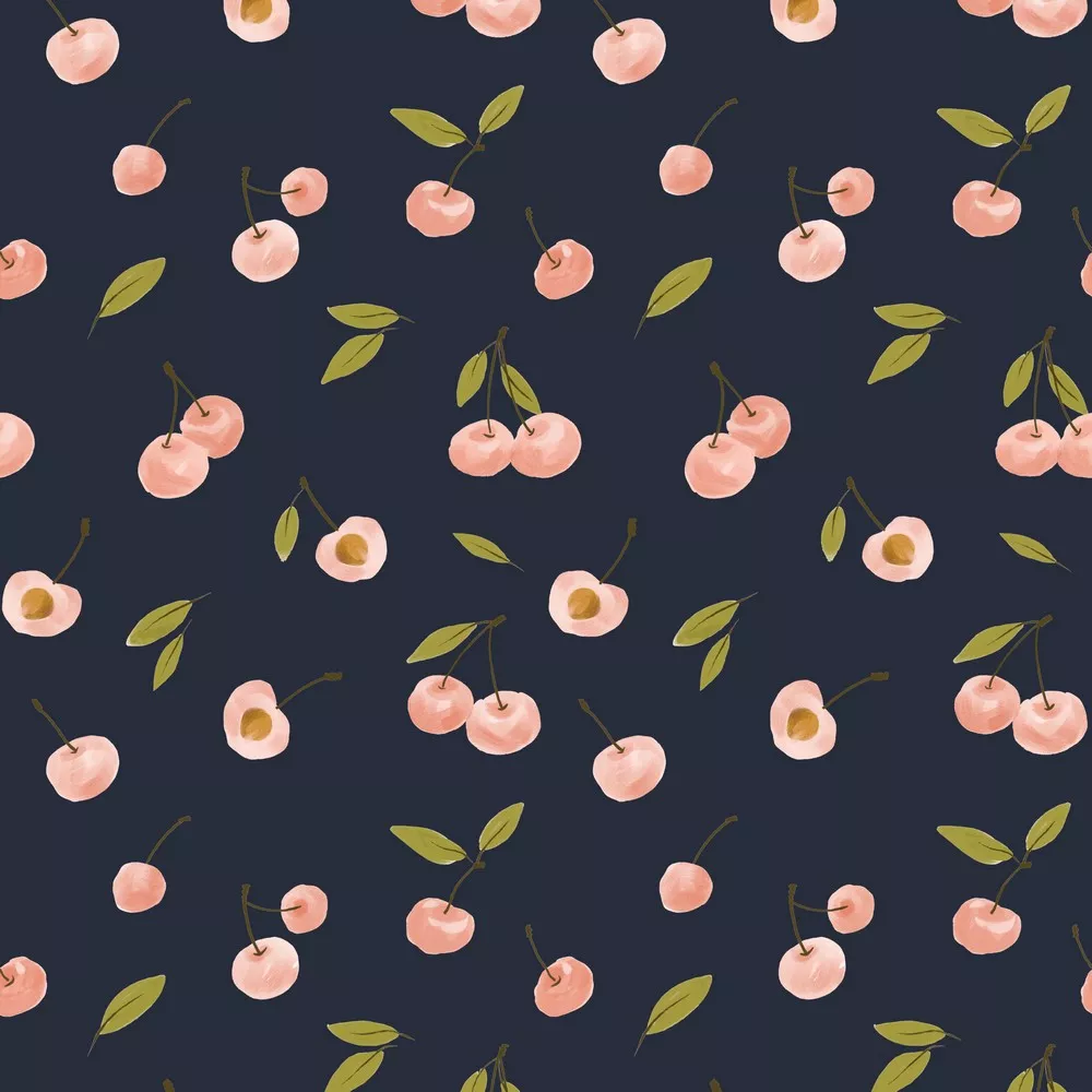 Tricot zwart met kersen - Poppy