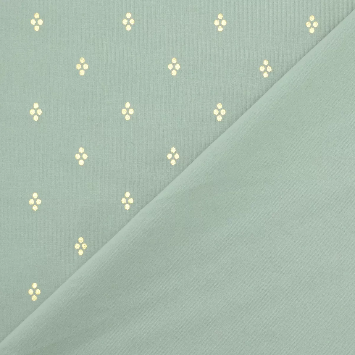 Tricot groenblauw met gouden foil stippen - Poppy