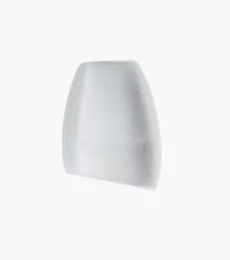 Koord einde plastic 16 mm met schuine onderkant - wit  (opening 4 mm)