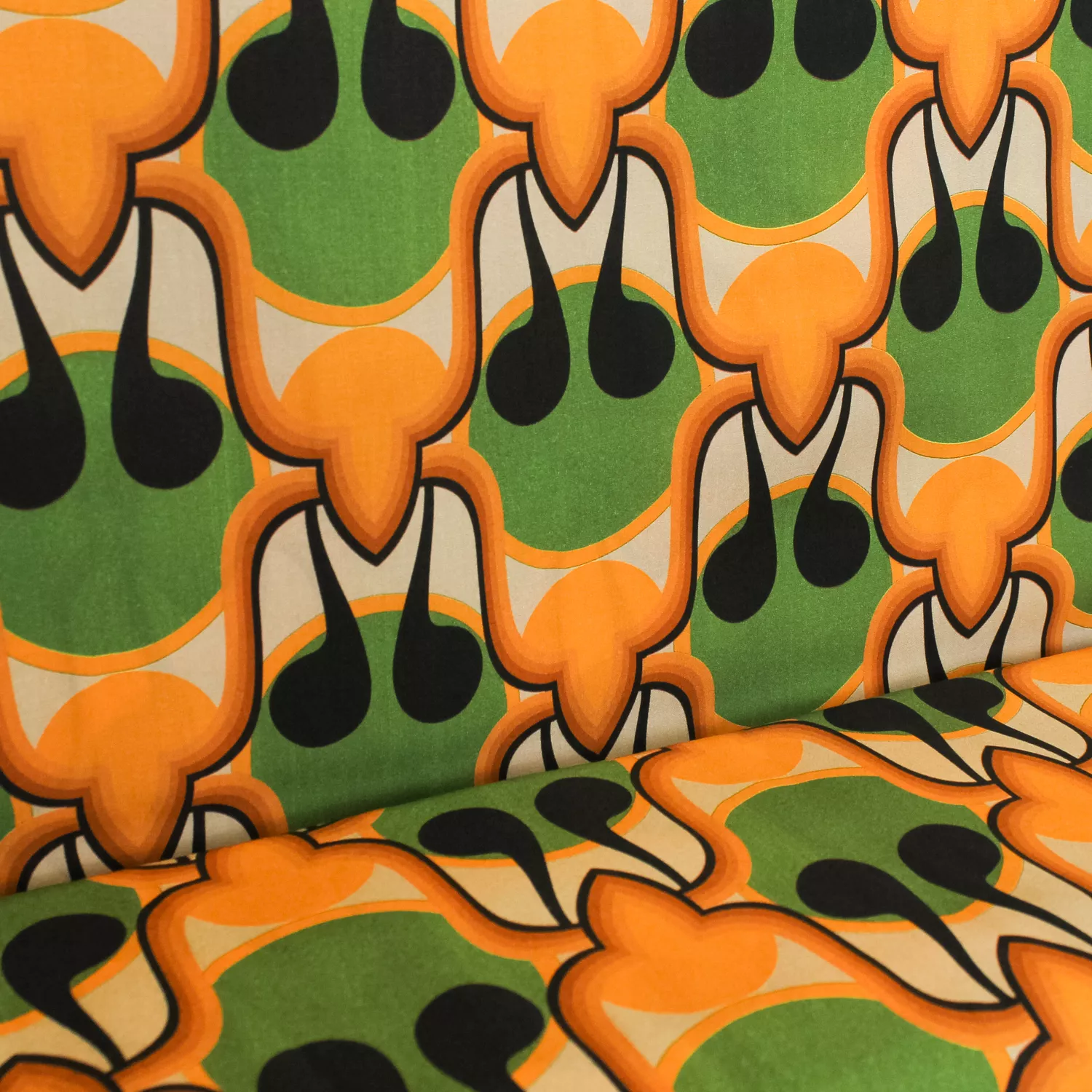 Viscose groen abstract patroon gevlekt