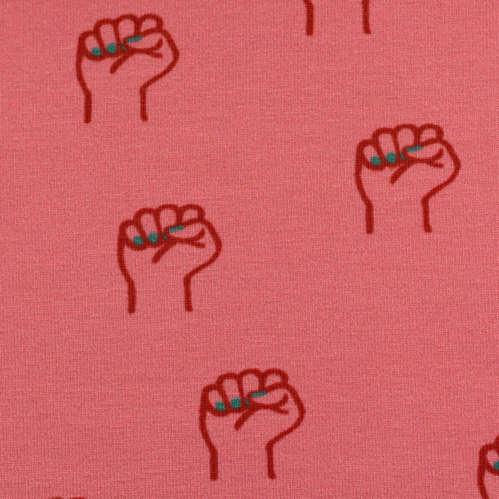 Tricot rood met vuisten