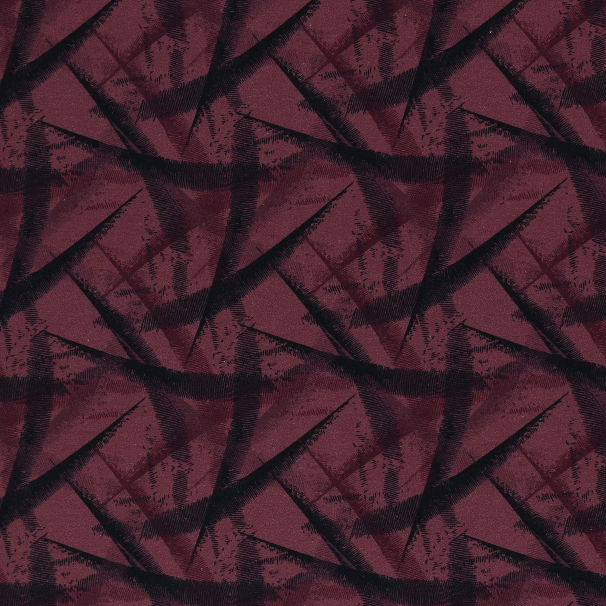 French terry bordeaux met zwart patroon