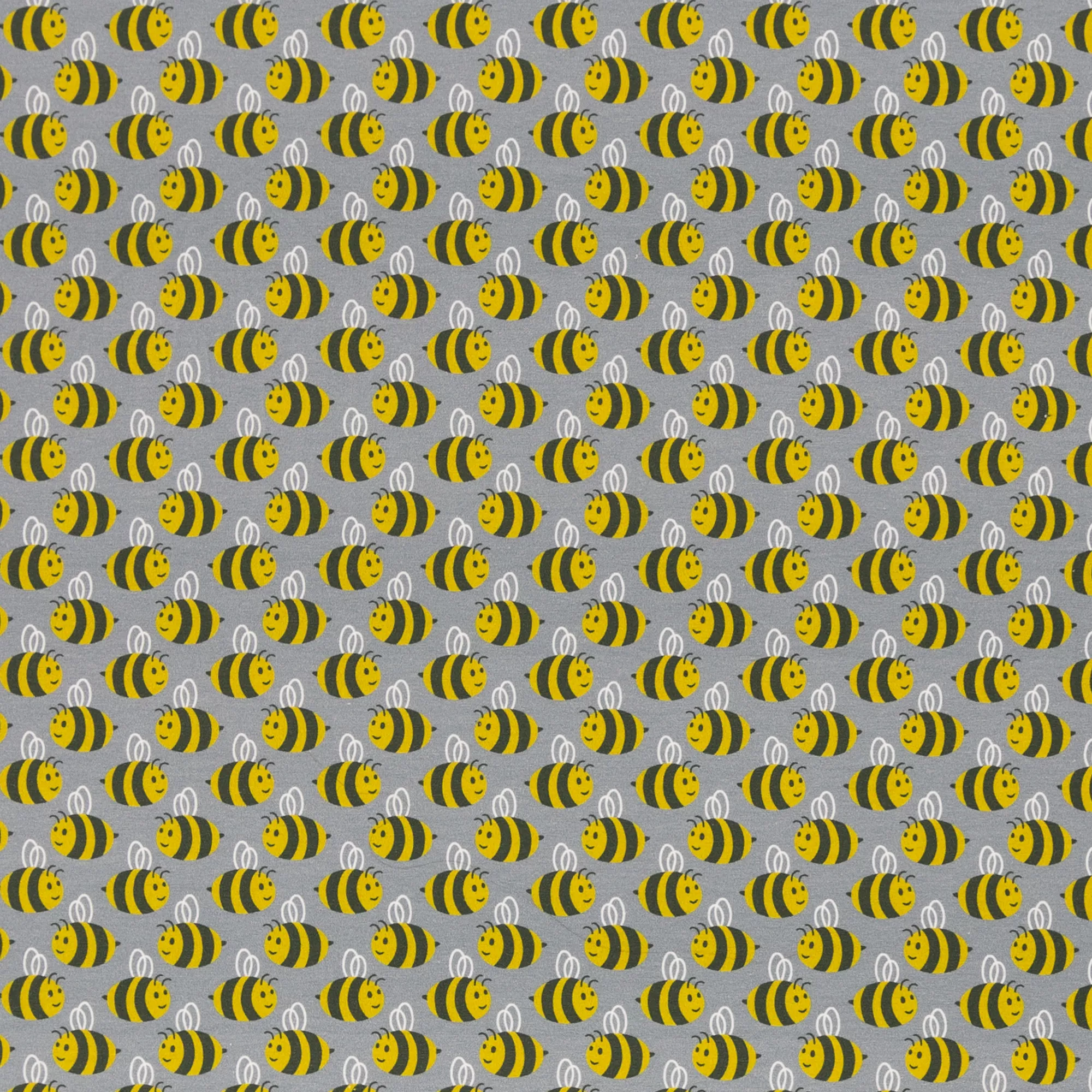 Katoentricot grijs met bijen - Animal Minis by Käselotti