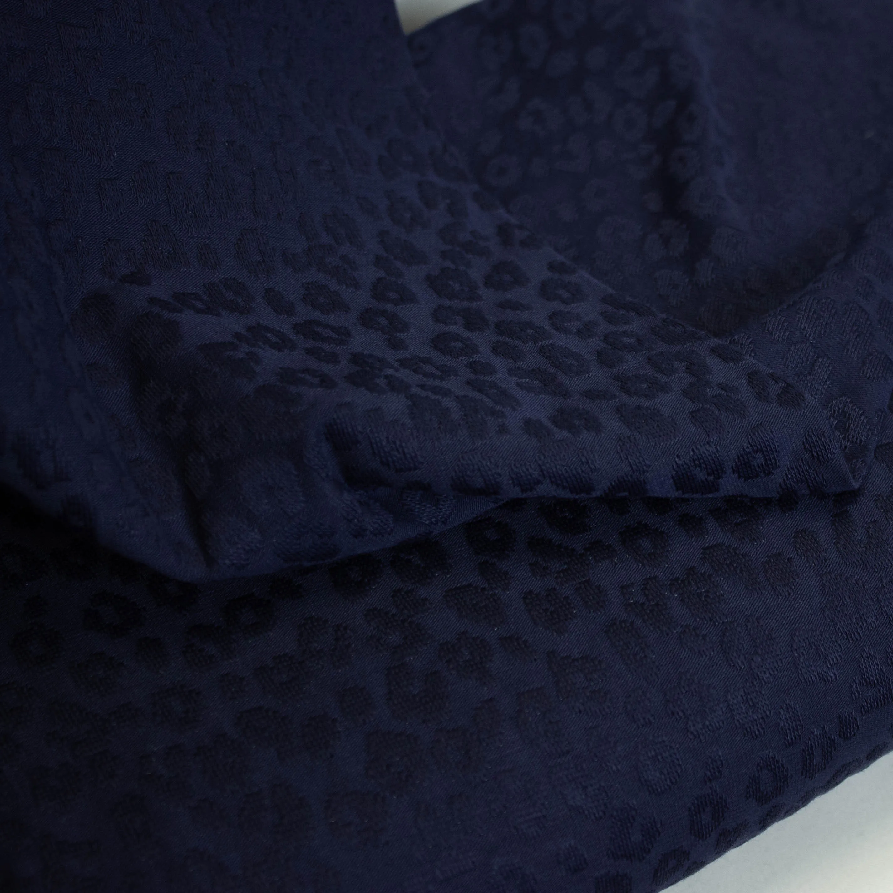 Jacquard jersey luipaardprint donkerblauw 'Lemgo'