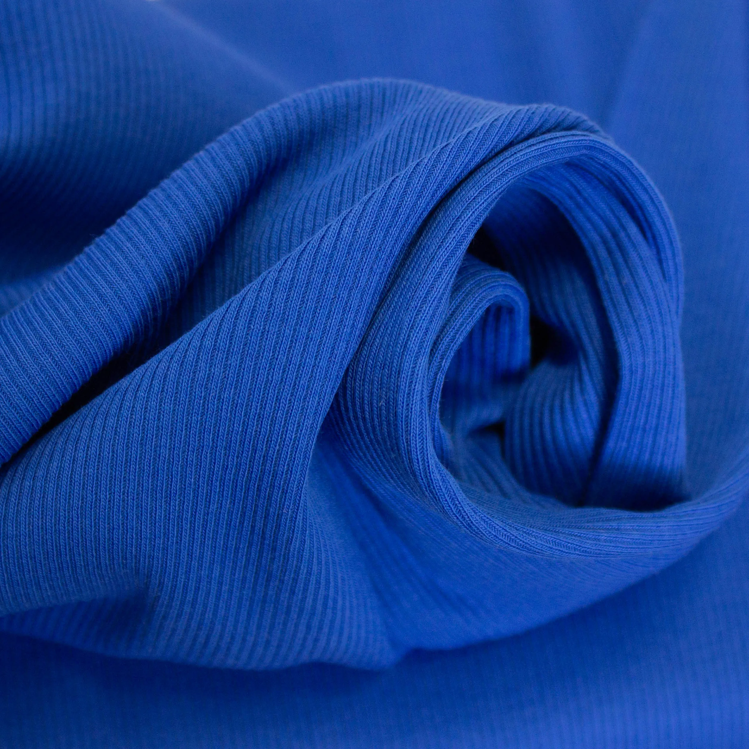 Geribde jersey blauw