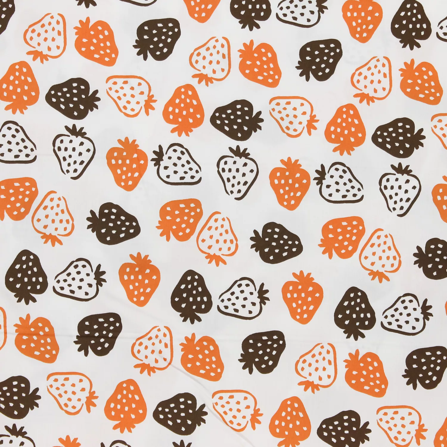 Katoen polyester wit met aardbeien