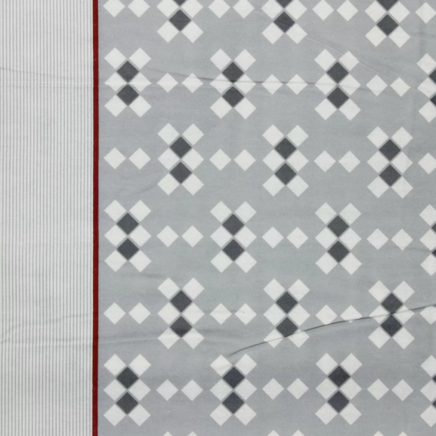 Lakenstof flanel blauw met vierkant motief