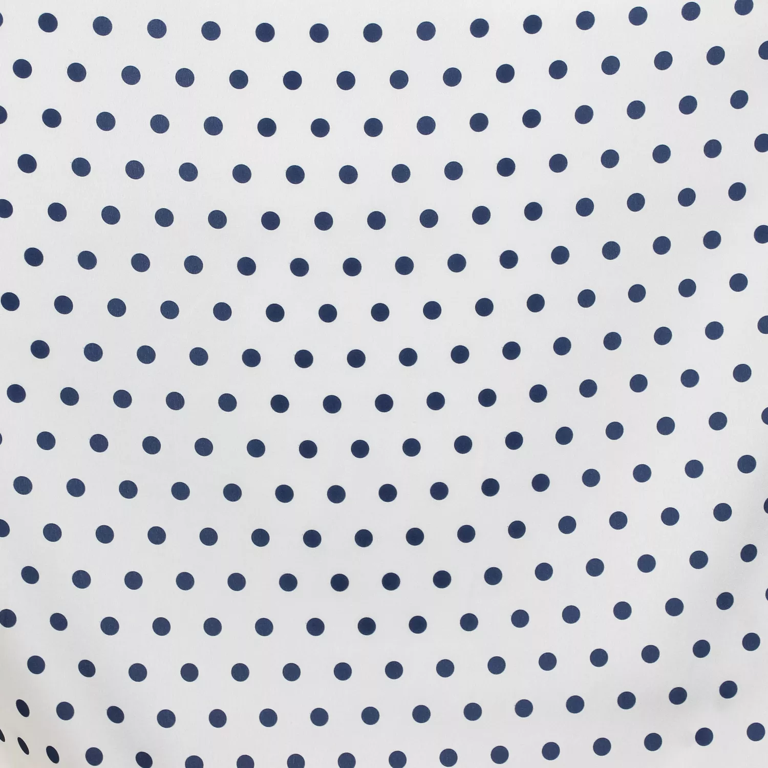 Gesatineerde rekbare polyester wit met blauwe stippen