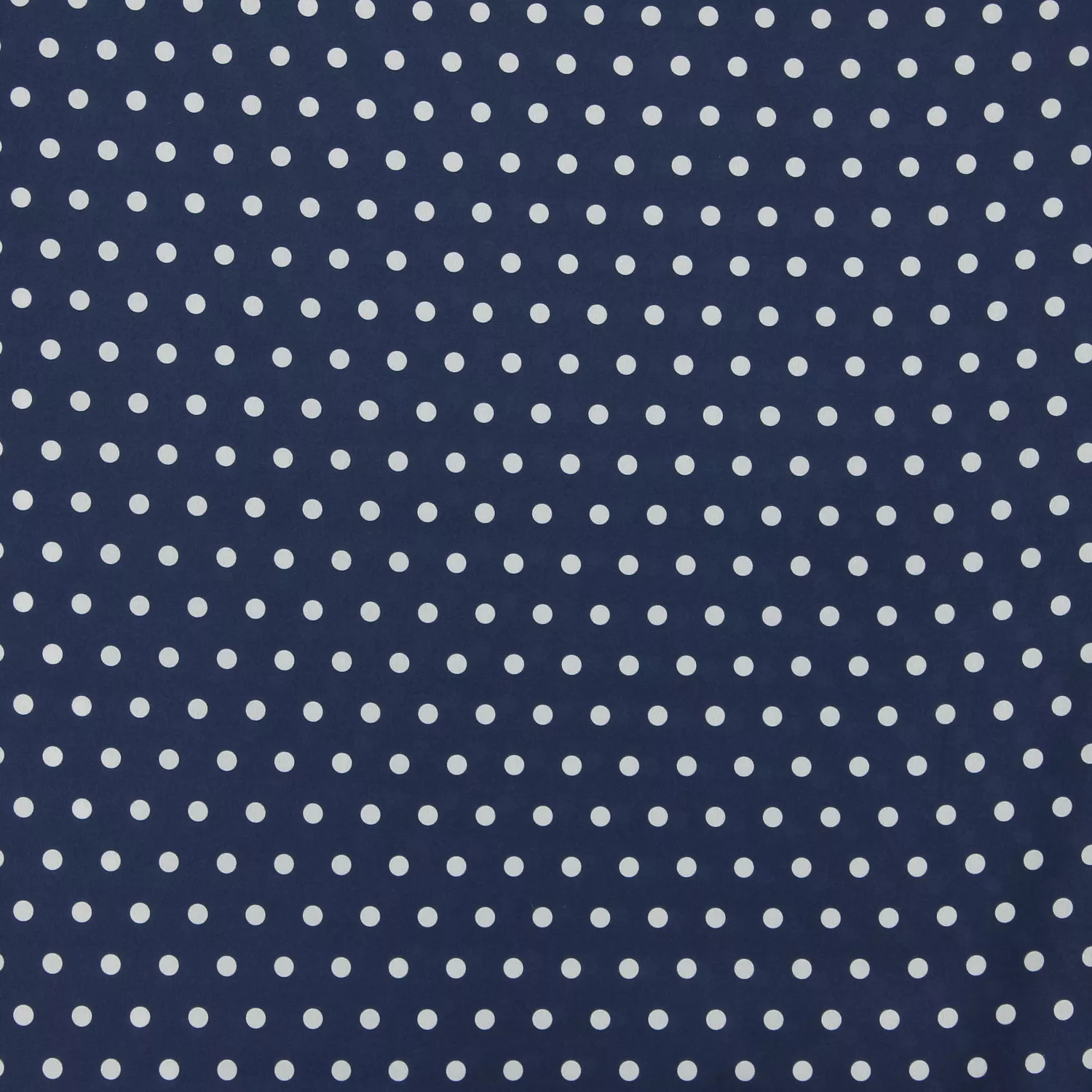 Gesatineerde rekbare polyester blauw met witte stippen
