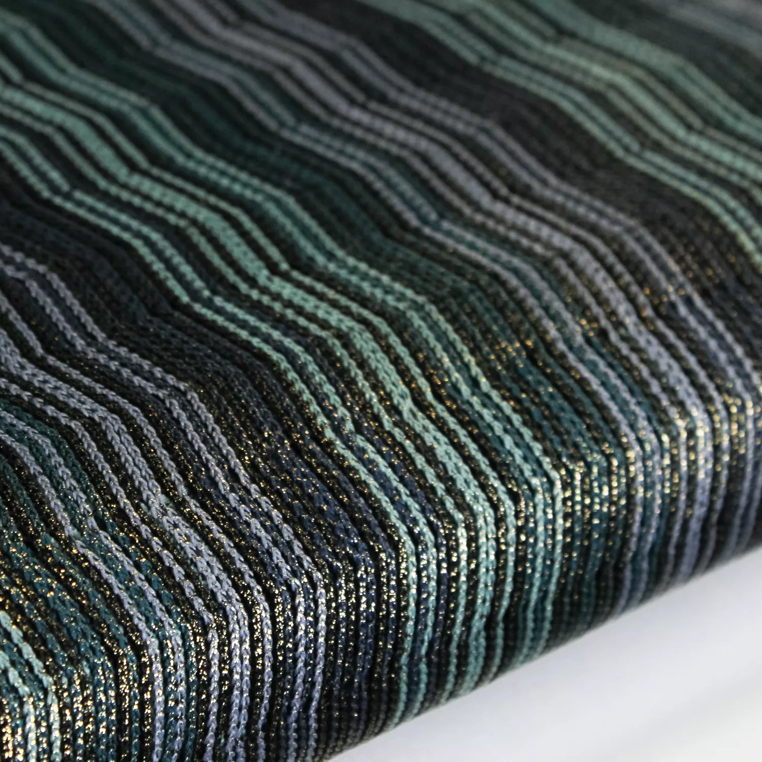 Polyester rekbare visgraat blauw - Burda
