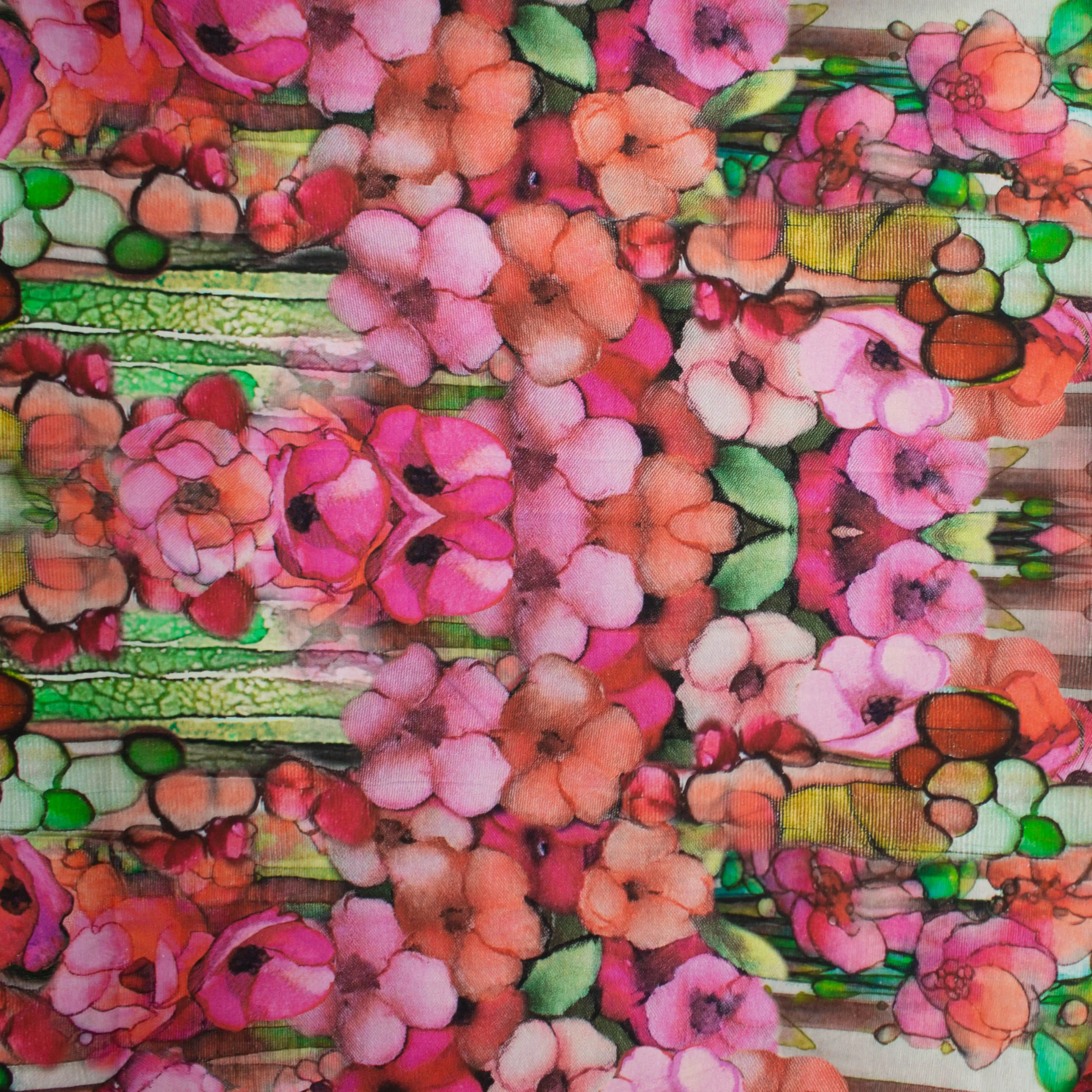 Paneel katoentricot met bloemen 1.5m